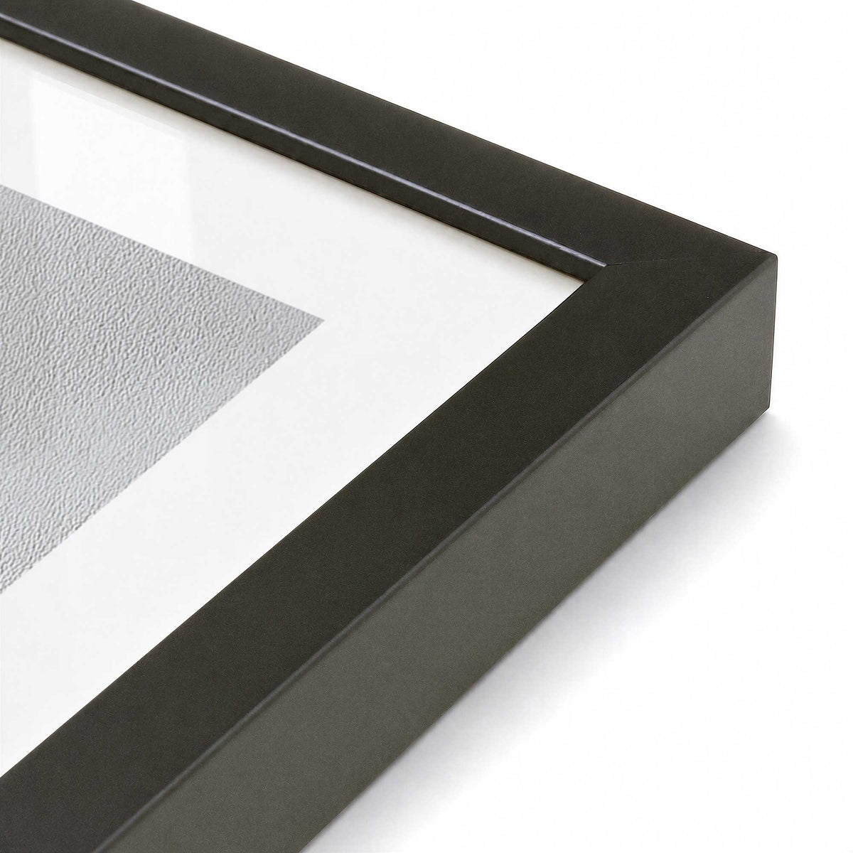 [Color:Satin Black], Picture of art in a Satin Black frame at an angle
