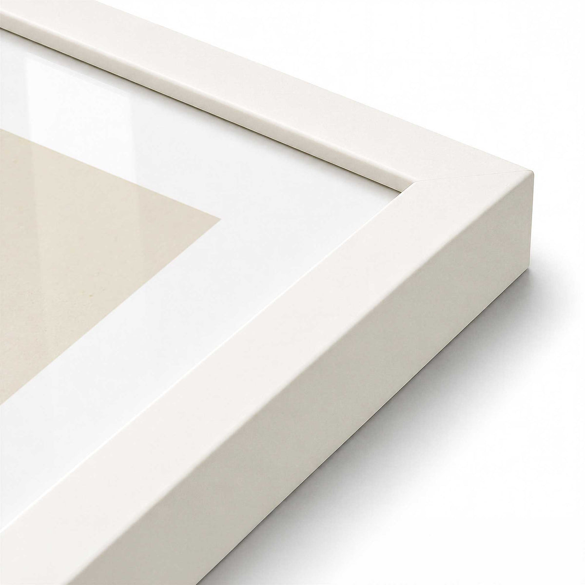 [Color:Opaque White], Picture of art in a Opaque White frame at an angle
