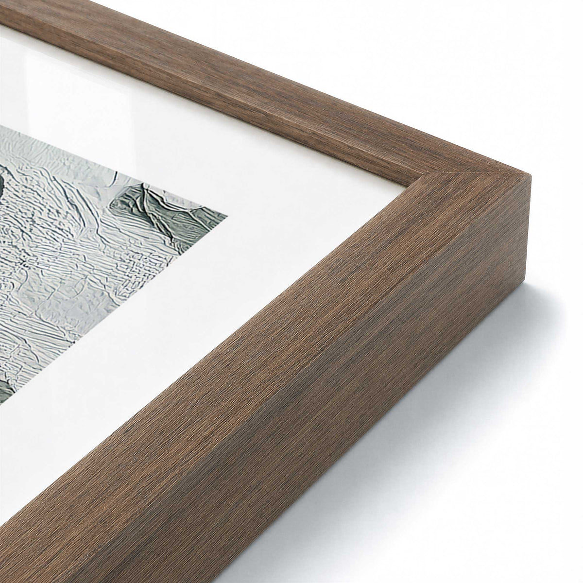[Color:Walnut], Picture of art in a Walnut frame of the corner