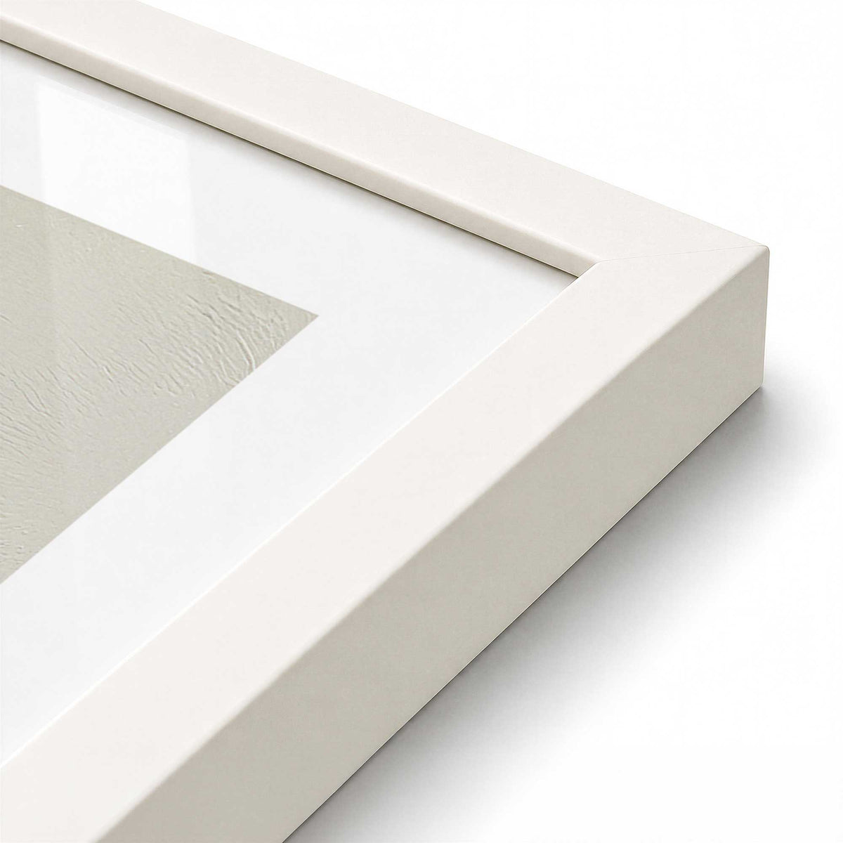 [Color:Opaque White], Picture of art in an Opaque White frame of the corner