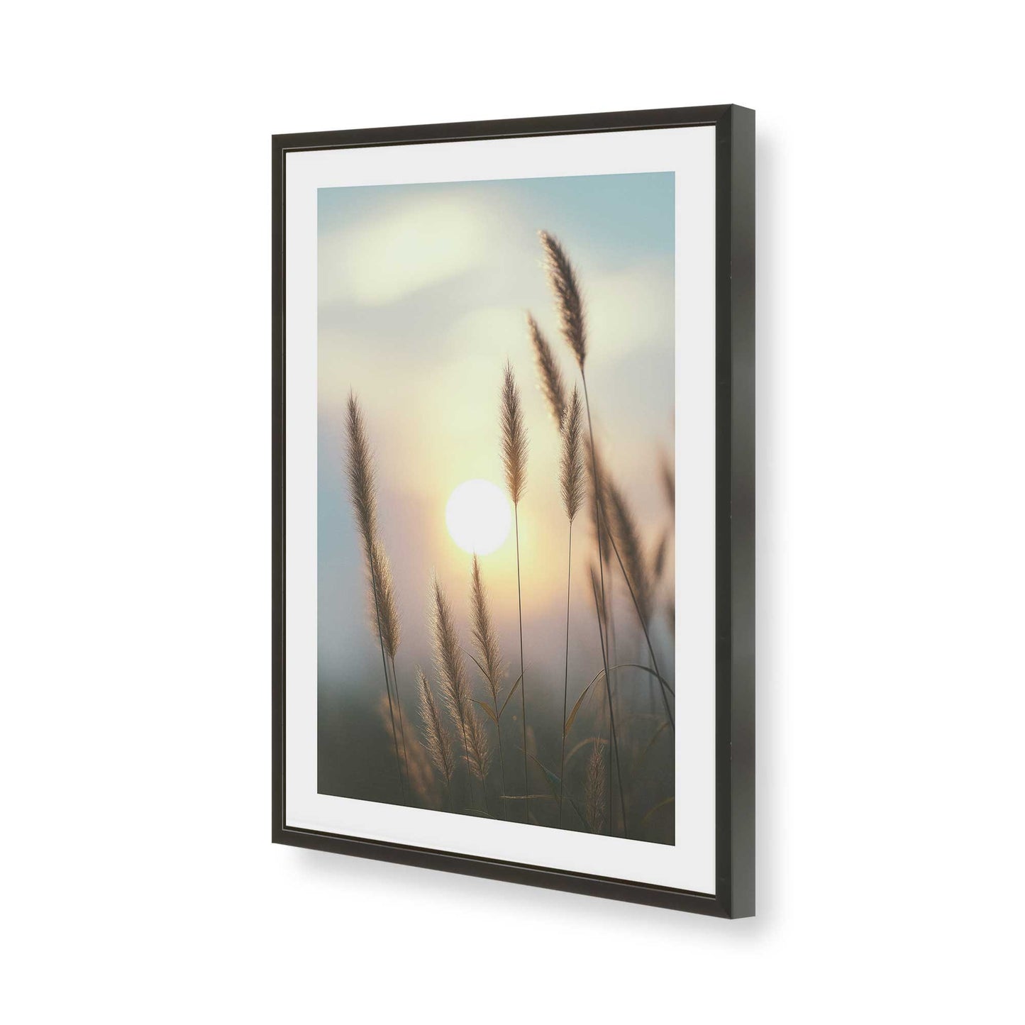 [Color:Satin Black], Picture of art in a Satin Black frame of the corner