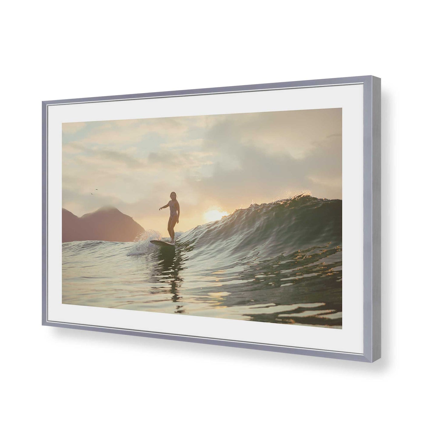 [Color:Polished Chrome], Picture of art in a Polished Chrome frame of the corner