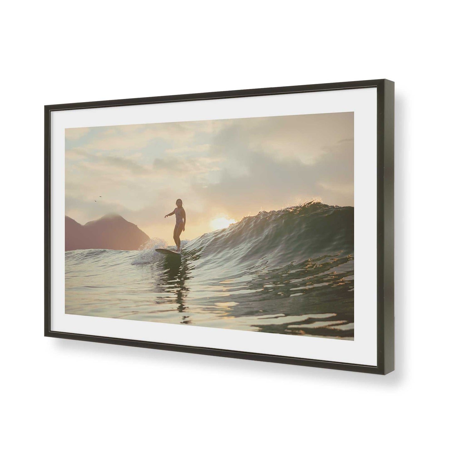 [Color:Satin Black], Picture of art in a Satin Black frame of the corner