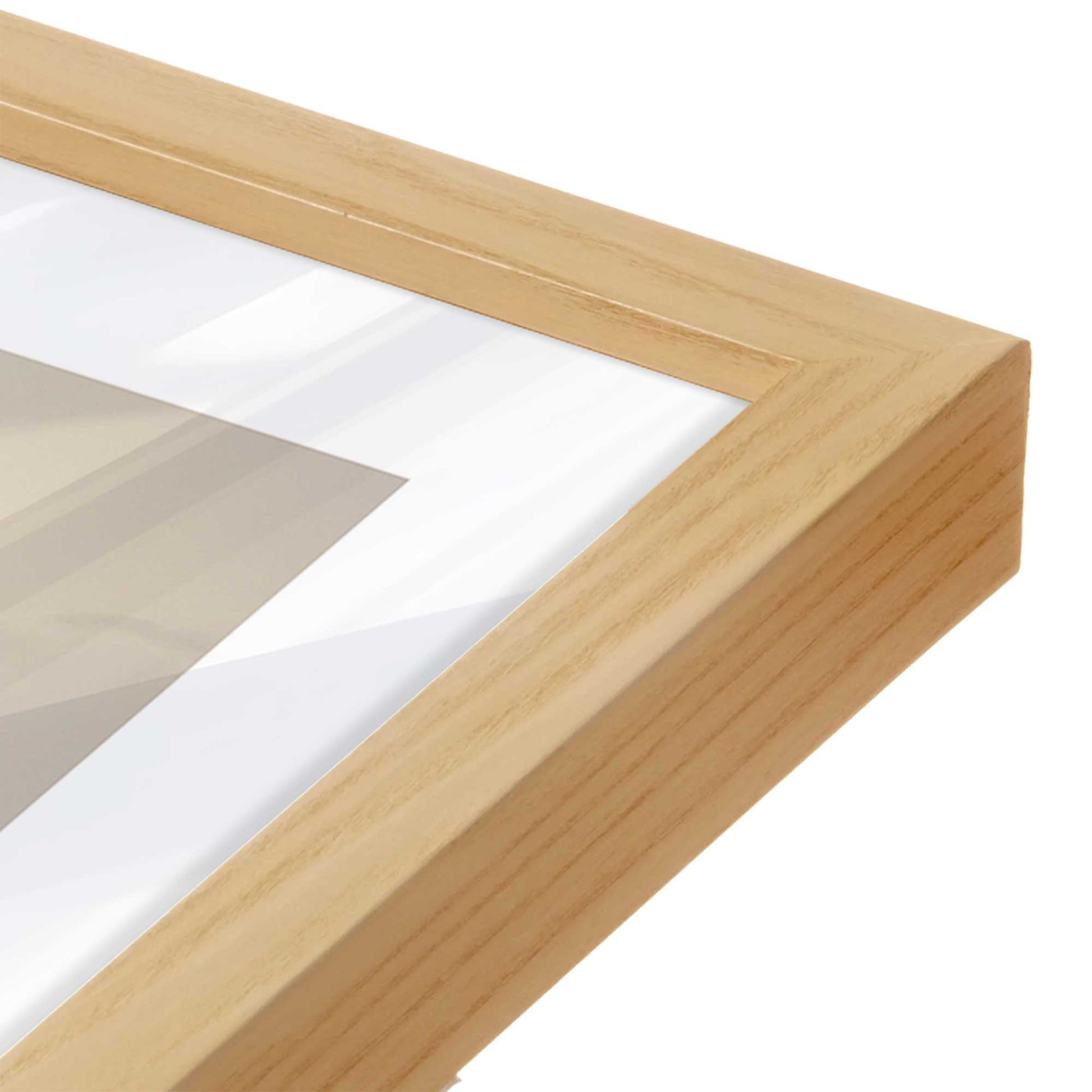 [Color:American Maple], Picture of art in a American Maple frame at an angle