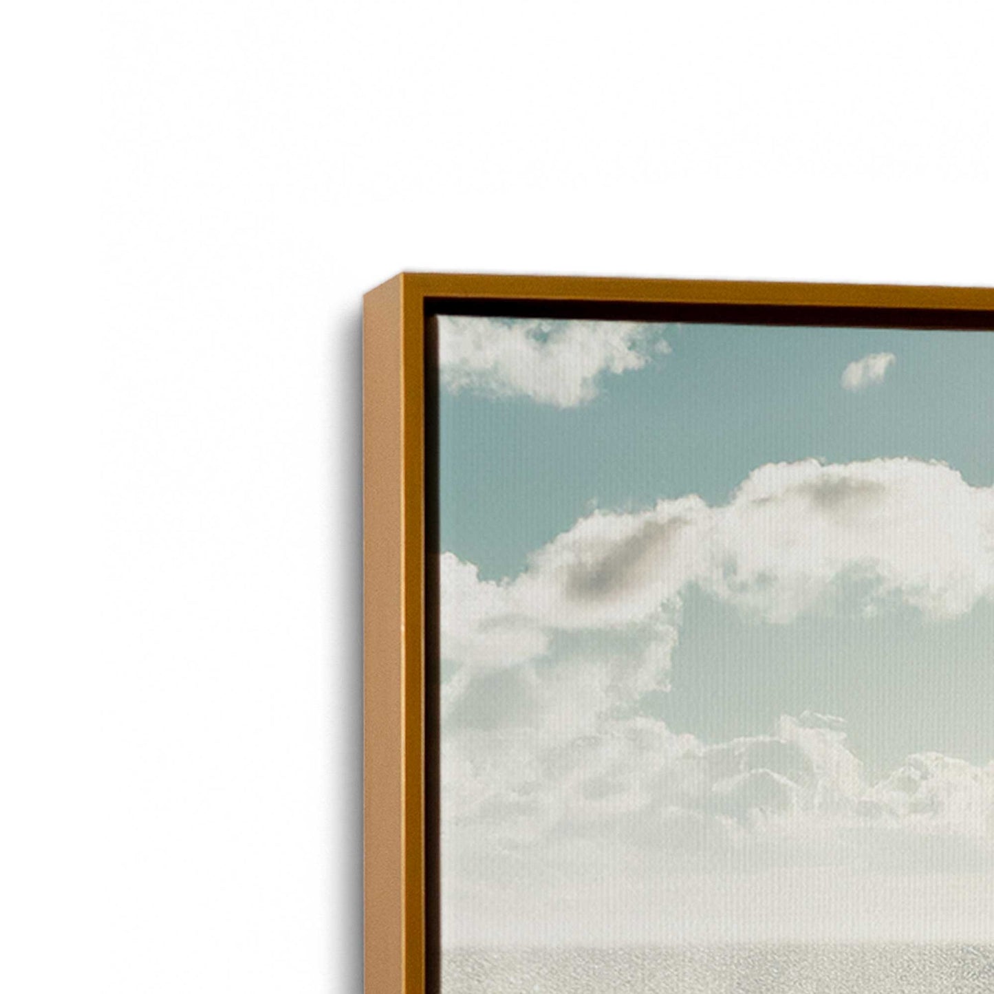 [Color:Polished Gold], Picture of art in a Polished Gold frame at an angle