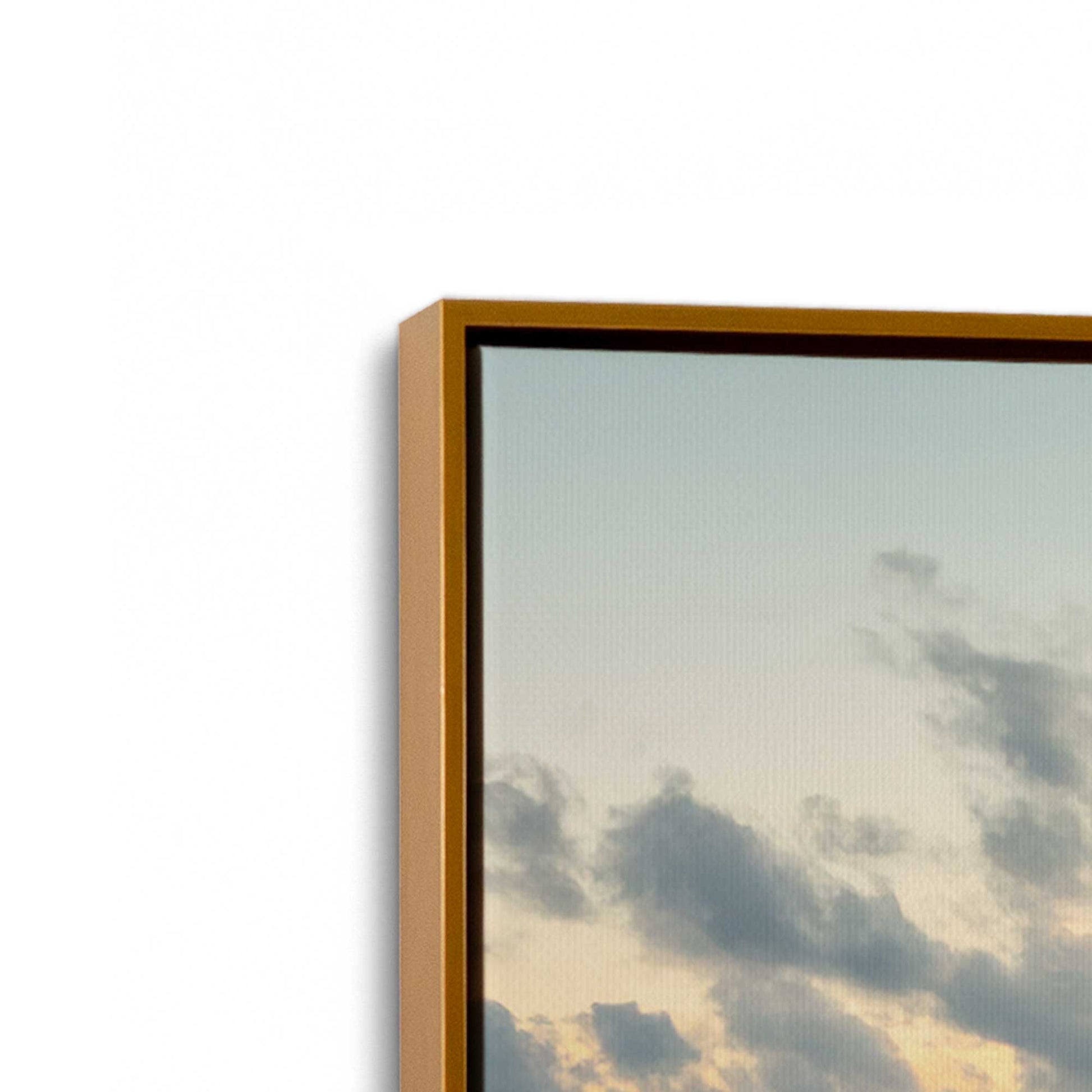 [Color:Polished Gold], Picture of art in a Polished Gold frame at an angle