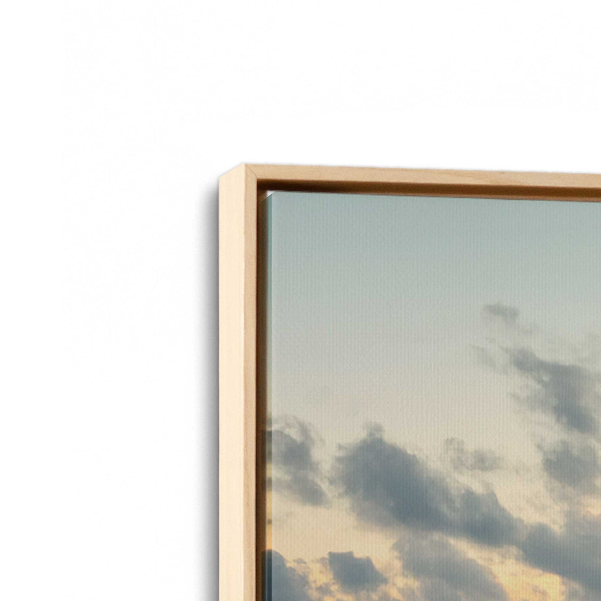 [Color:American Maple], Picture of art in a American Maple frame at an angle