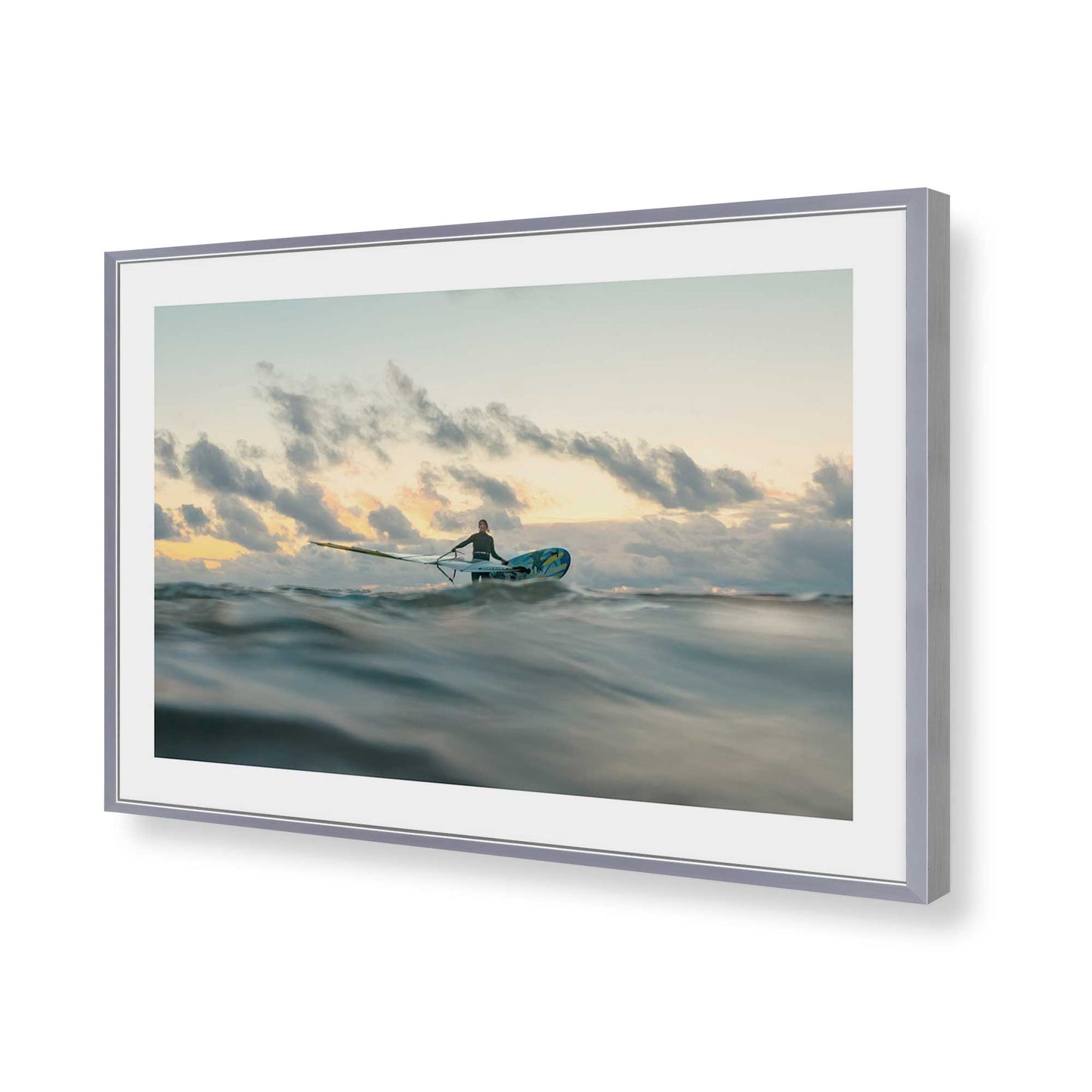 [Color:Polished Chrome], Picture of art in a Polished Chrome frame of the corner