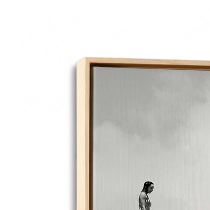 [Color:American Maple], Picture of art in a American Maple frame at an angle
