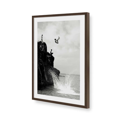 [Color:Brown], Picture of art in a Brown frame of the corner