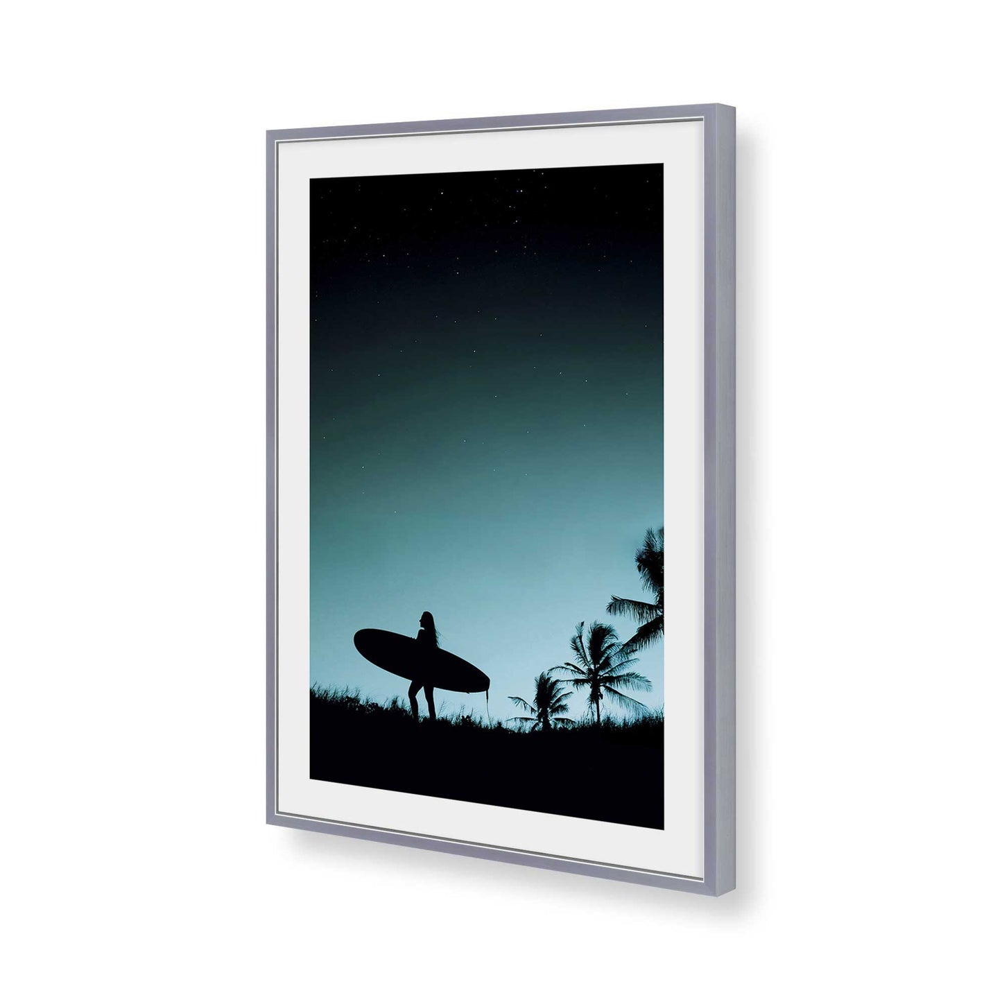 [Color:Polished Chrome], Picture of art in a Polished Chrome frame of the corner