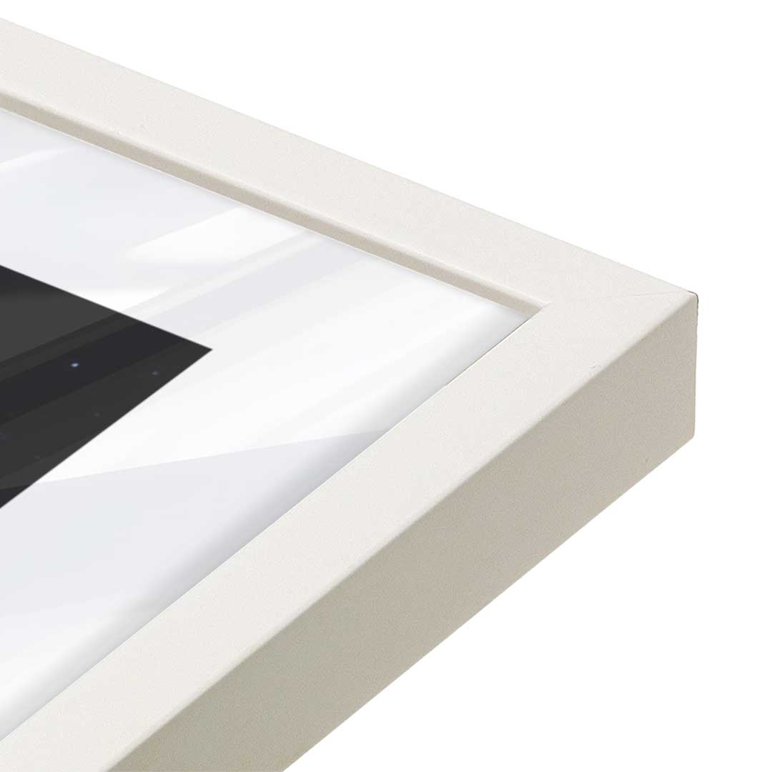[Color:Opaque White], Picture of art in a Opaque White frame at an angle