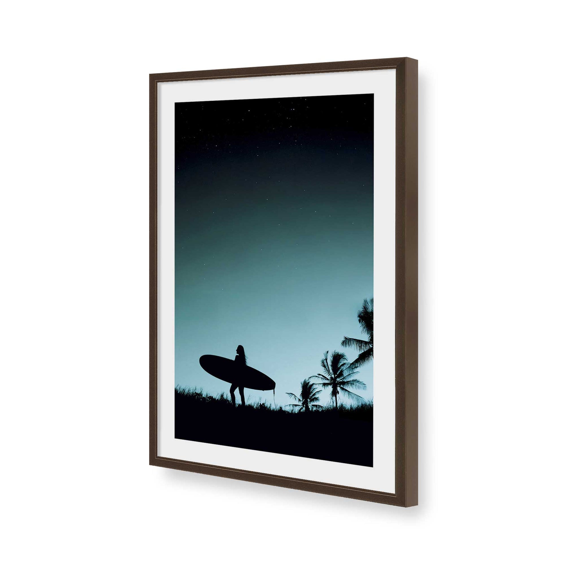 [Color:Brown], Picture of art in a Brown frame of the corner