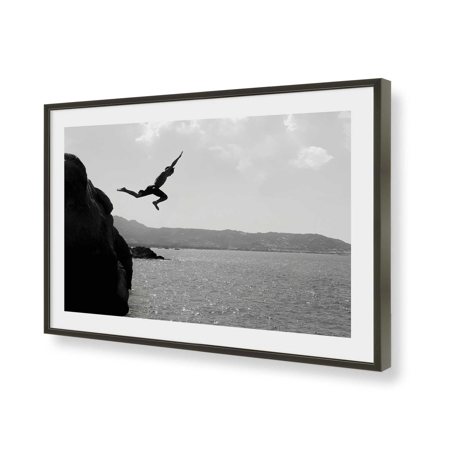 [Color:Satin Black], Picture of art in a Satin Black frame of the corner
