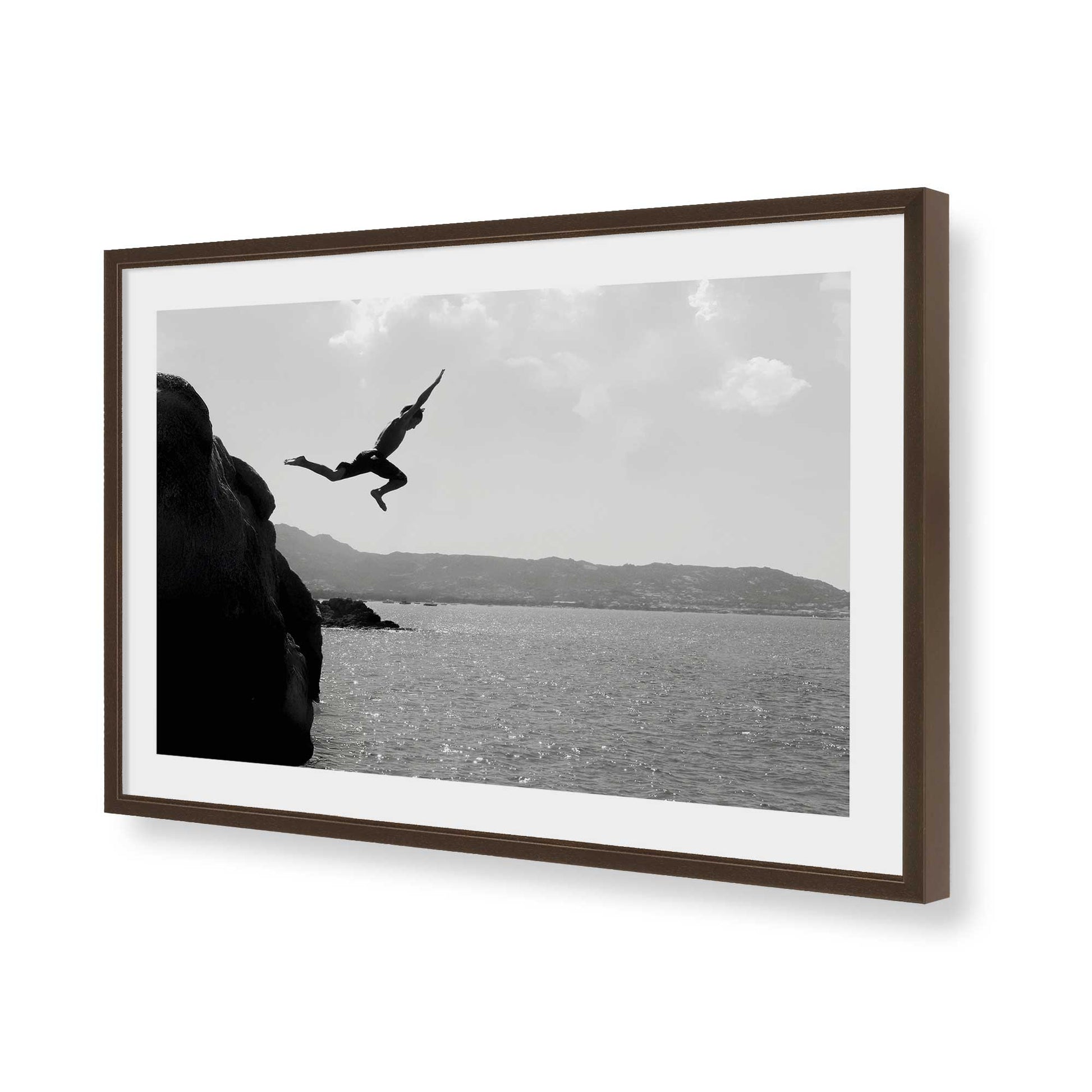 [Color:Brown], Picture of art in a Brown frame of the corner