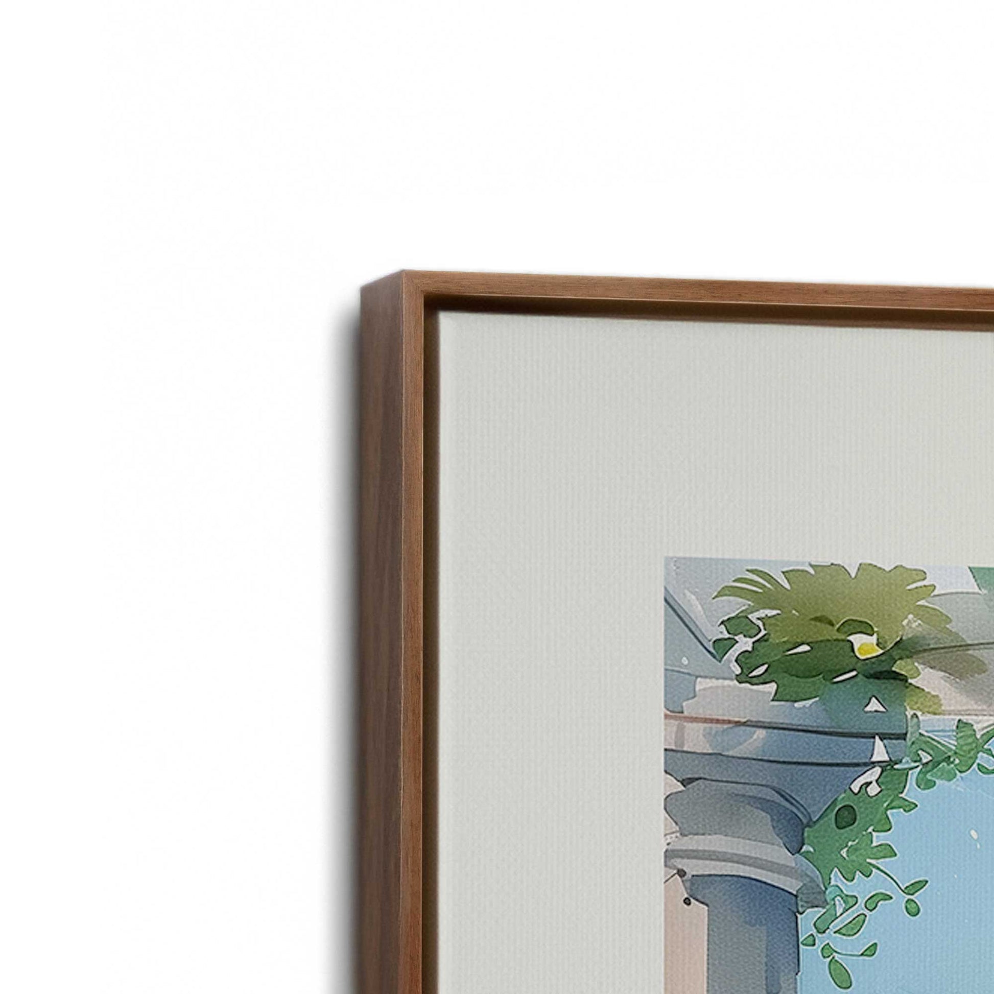 [Color:Walnut], Picture of art in a Walnut frame at an angle