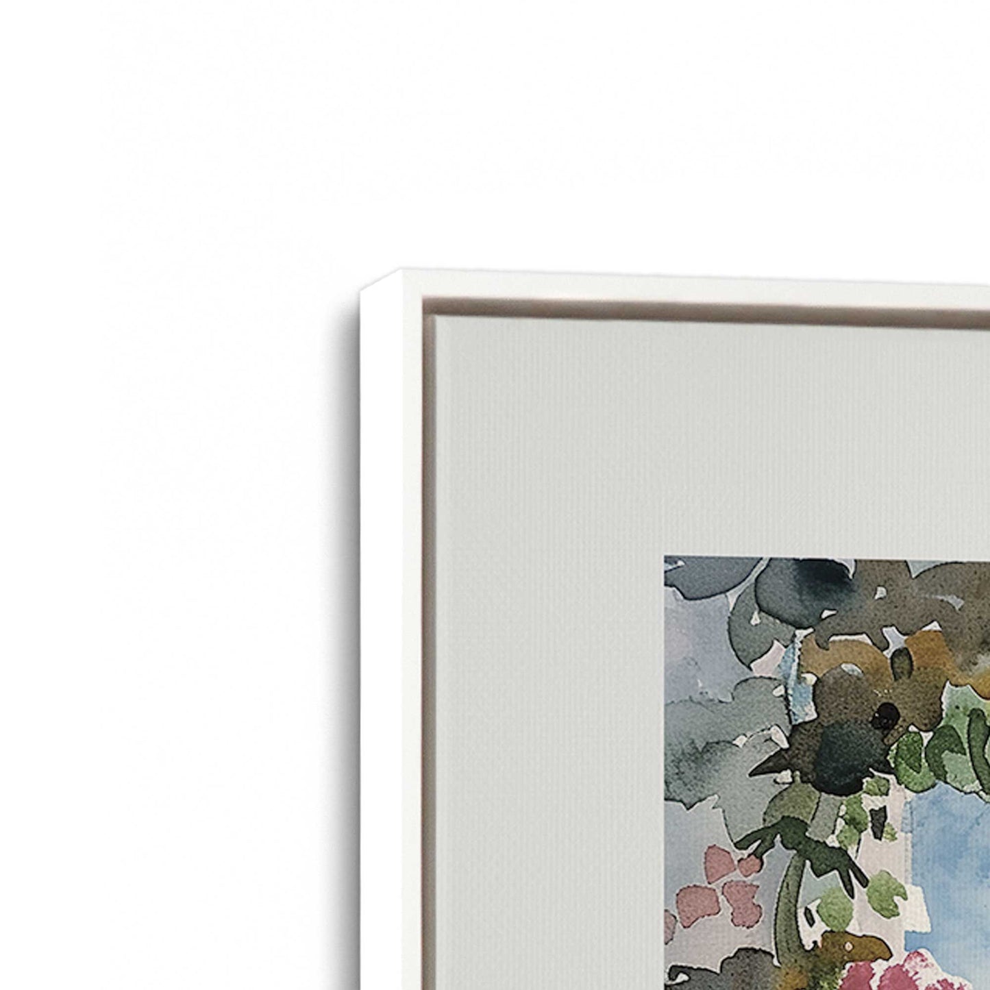 [Color:Opaque White], Picture of art in a White frame at an angle