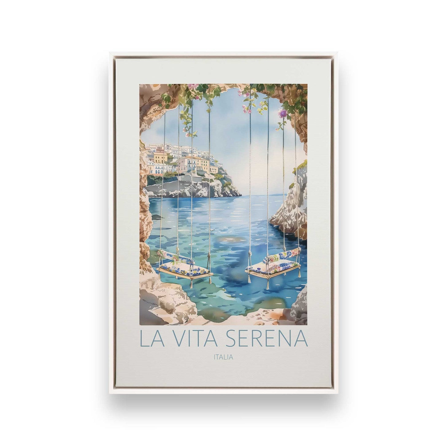 Seaside Terrace Dream, Set of 3 Canvas Prints