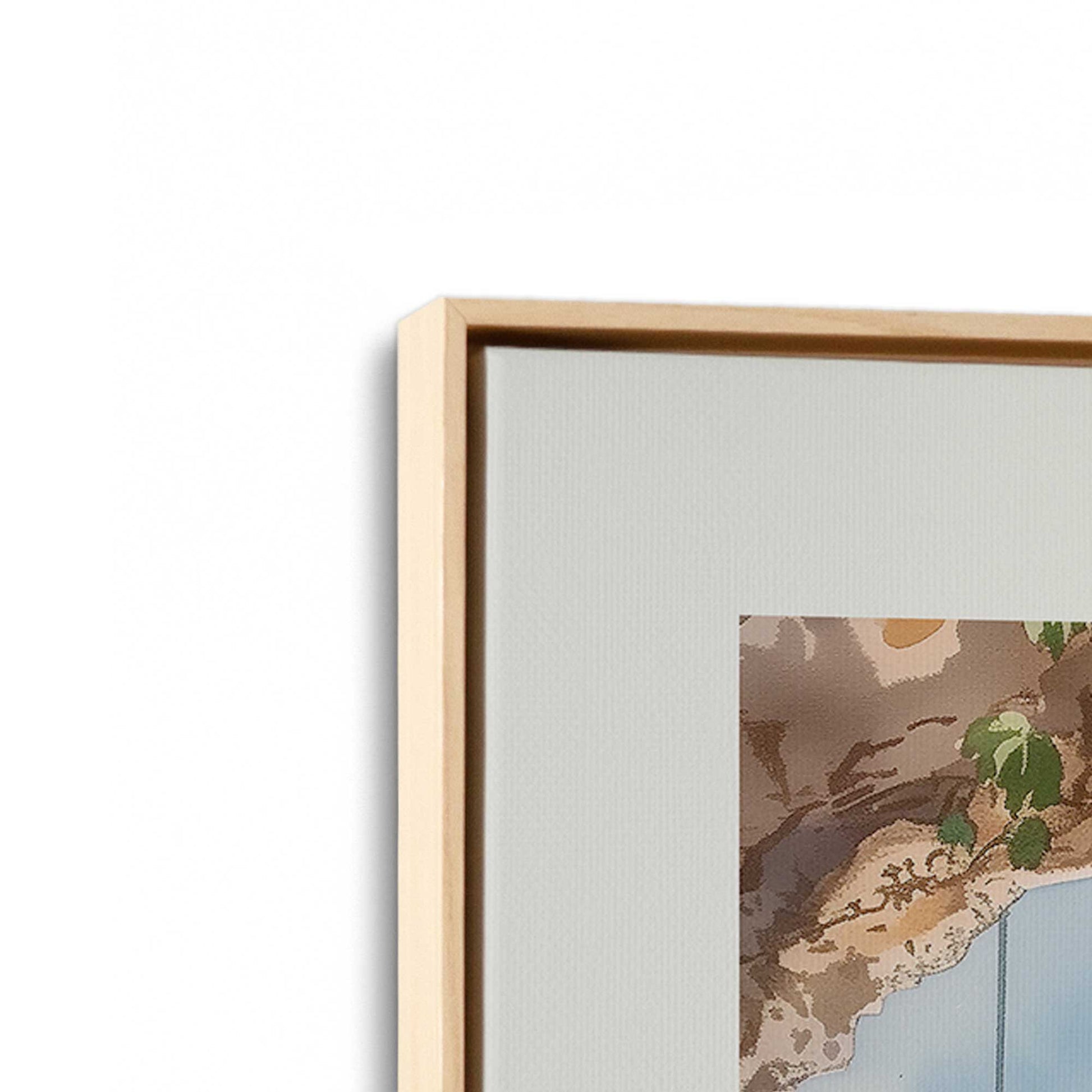 [Color:American Maple], Picture of art in a American Maple frame at an angle