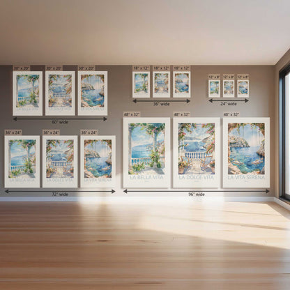 Seaside Terrace Dream, Set of 3 Canvas Prints