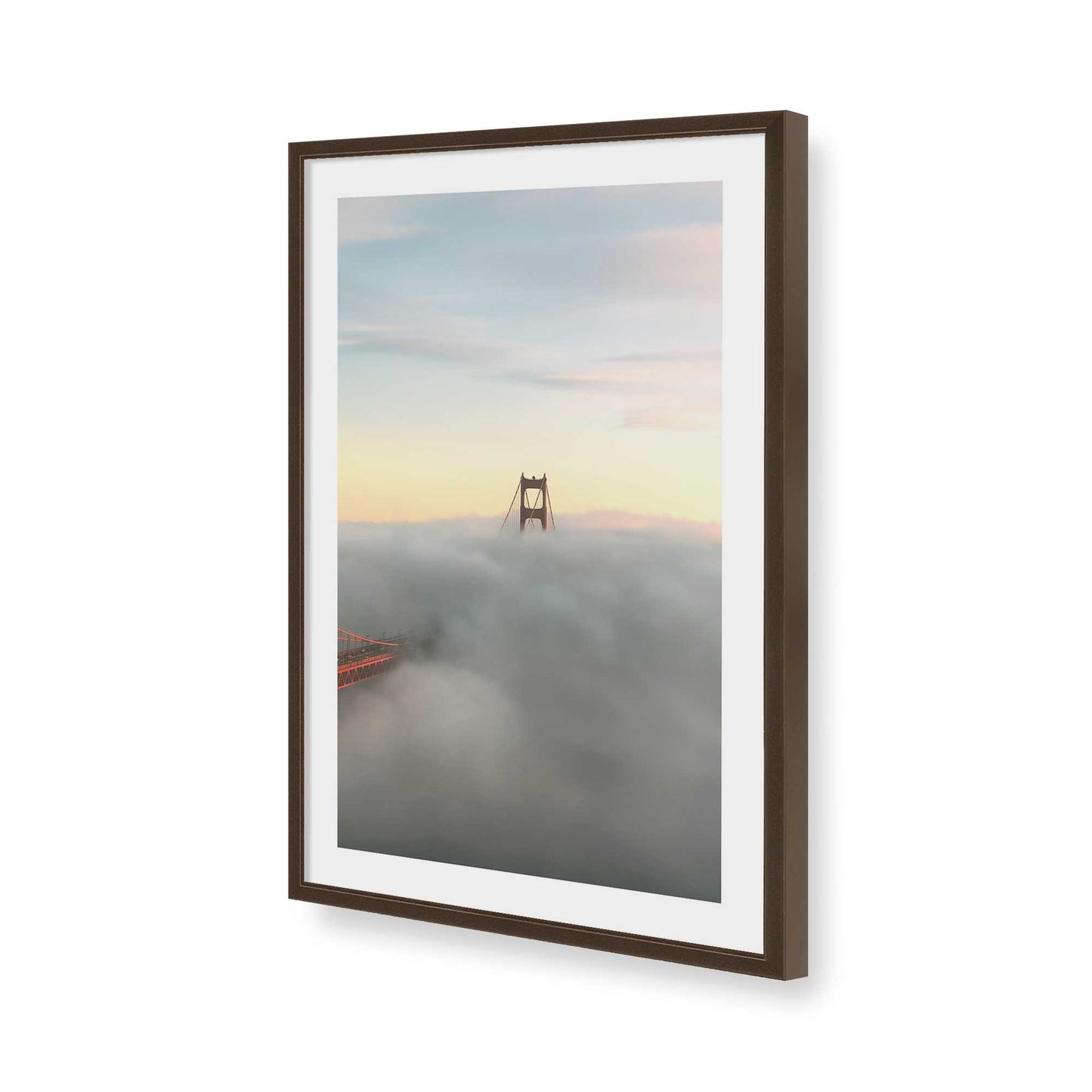 [Color:Brown], Picture of art in a Brown frame of the corner
