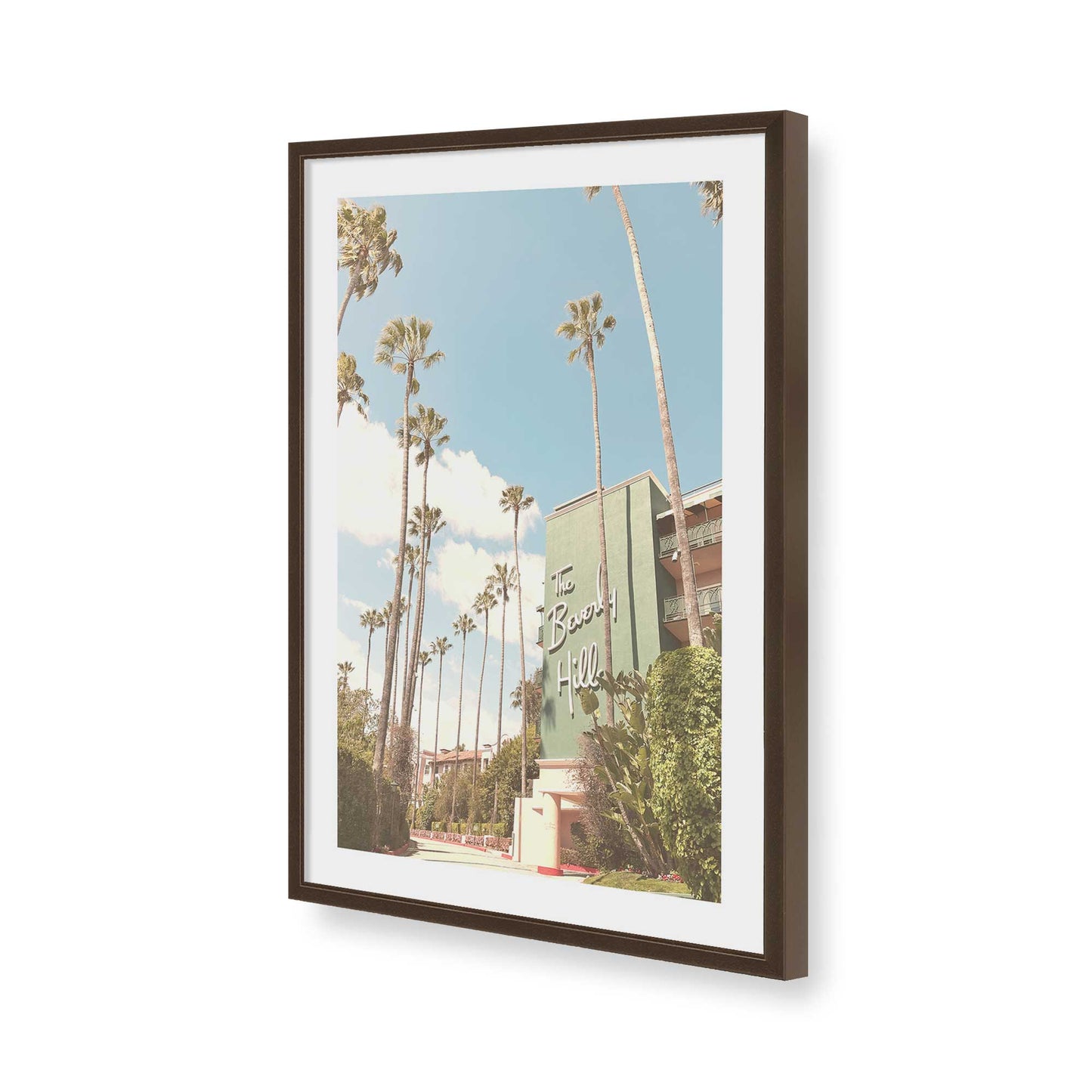 [Color:Brown], Picture of art in a Brown frame of the corner