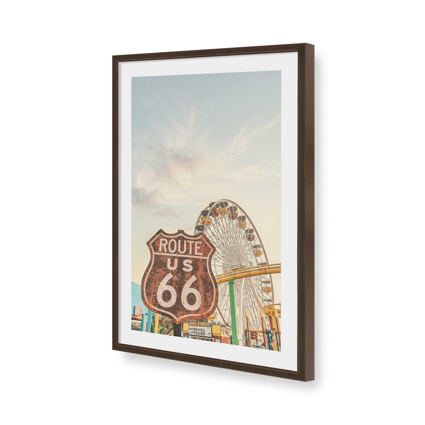 [Color:Brown], Picture of art in a Brown frame of the corner