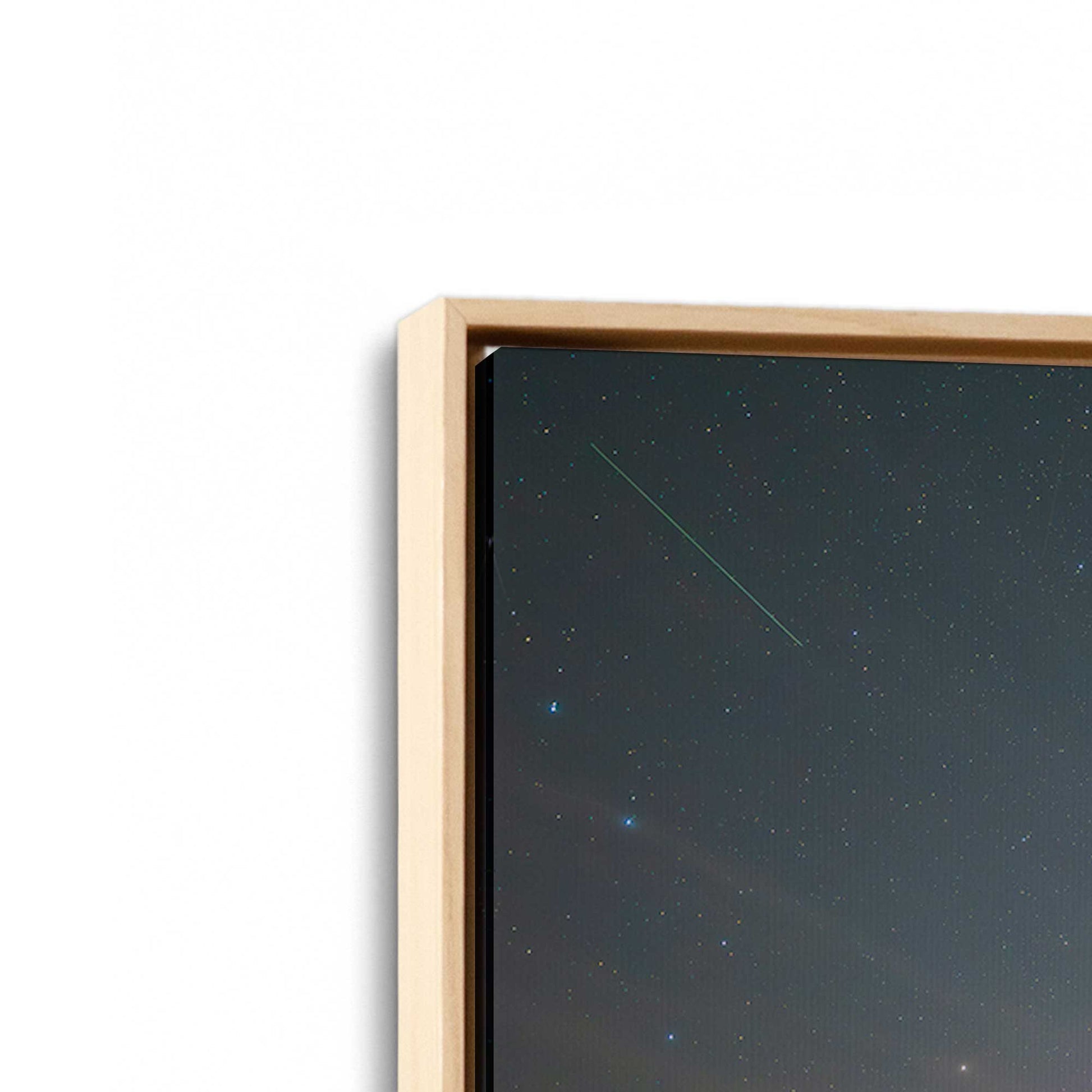 [Color:American Maple], Picture of art in a American Maple frame at an angle
