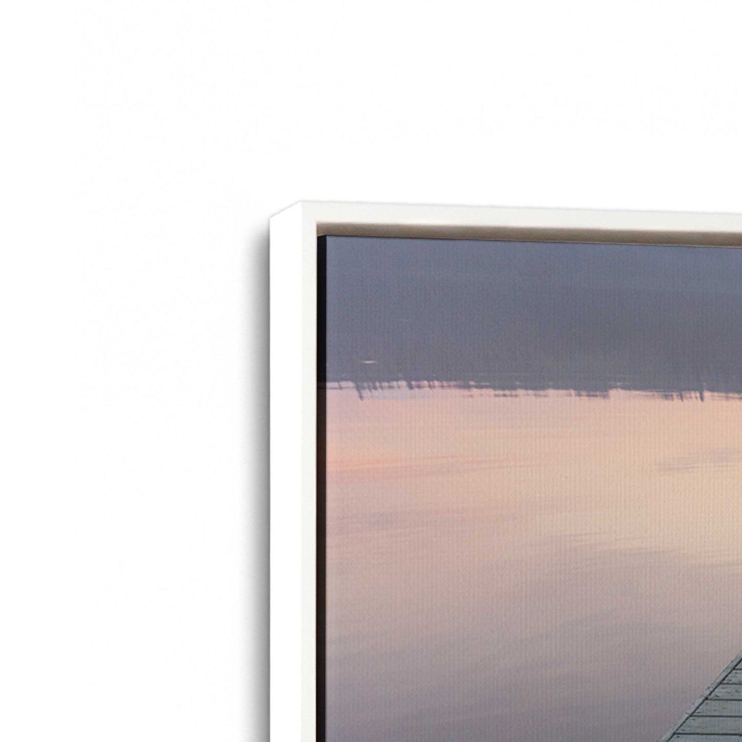 [Color:Opaque White], Picture of art in a White frame at an angle