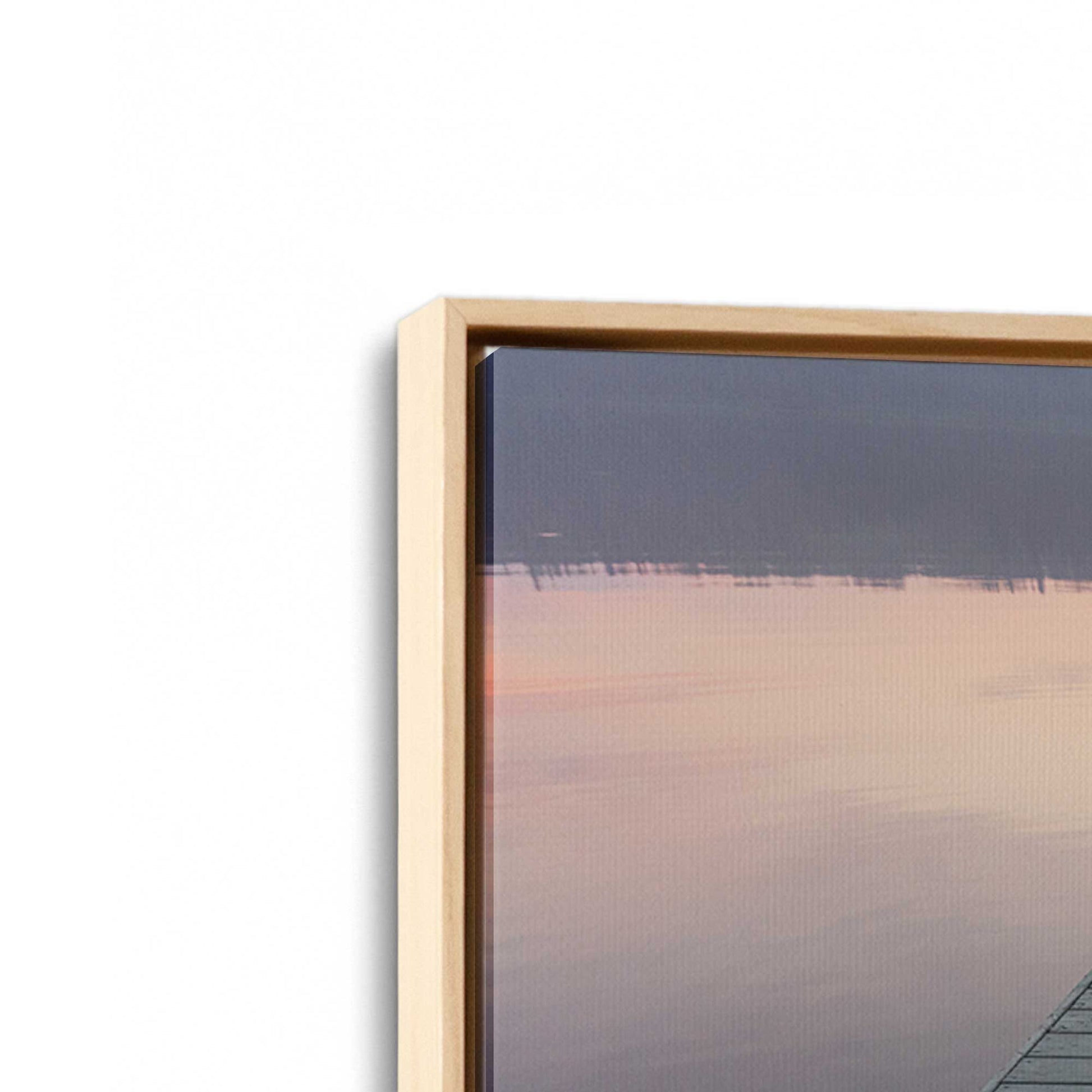 [Color:American Maple], Picture of art in a American Maple frame at an angle