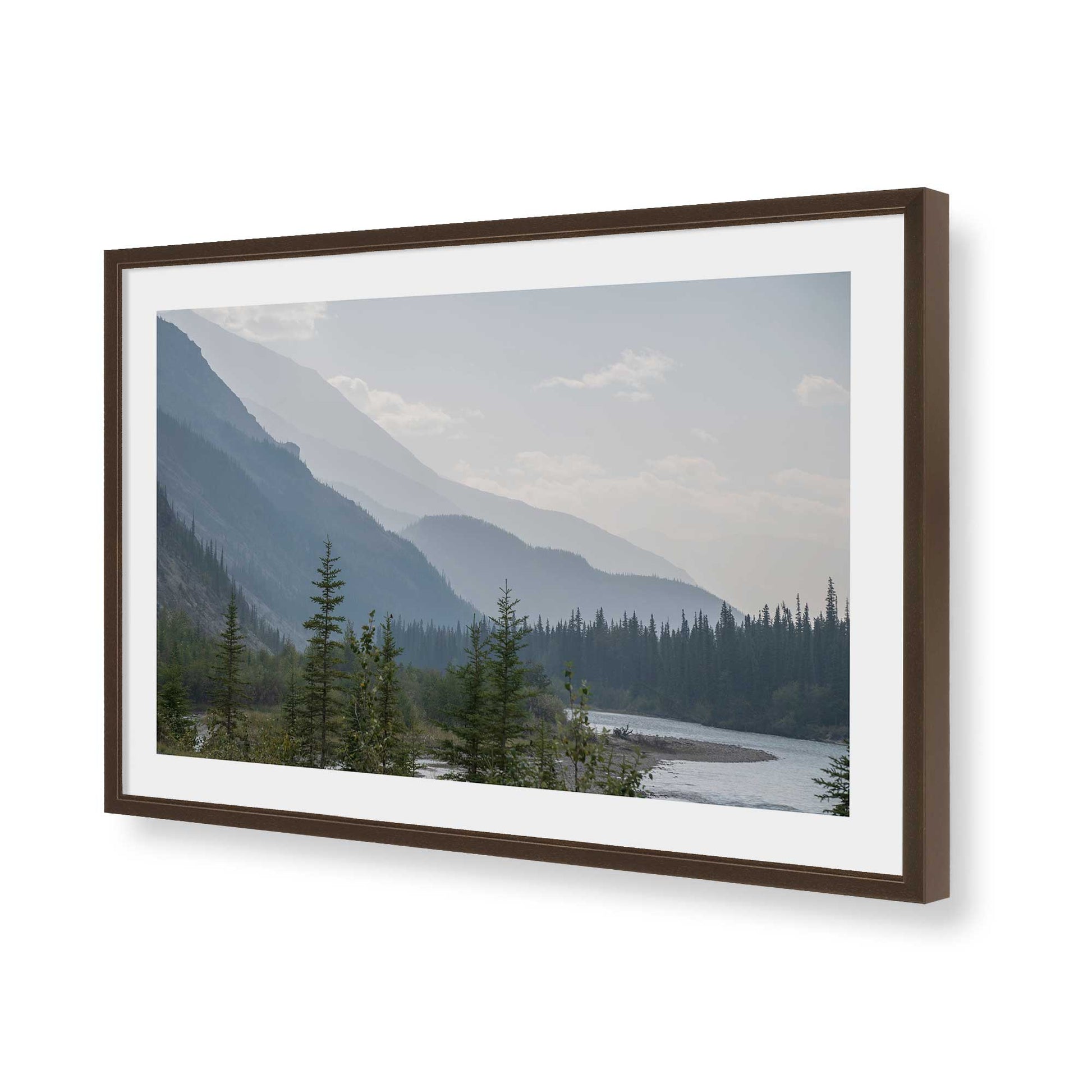 [Color:Brown], Picture of art in a Brown frame of the corner