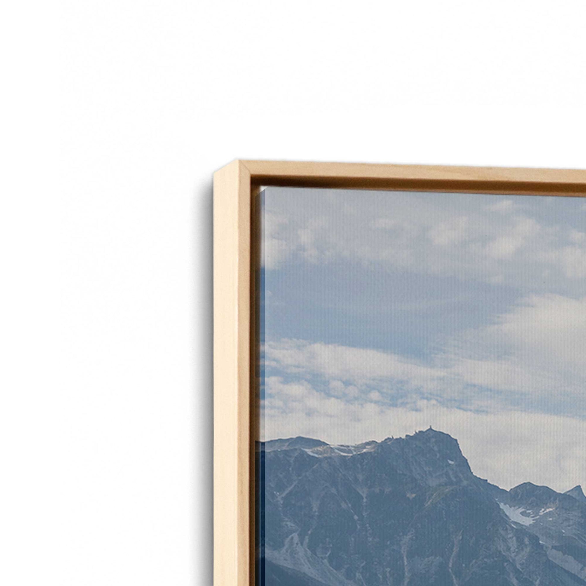 [Color:American Maple], Picture of art in a American Maple frame at an angle