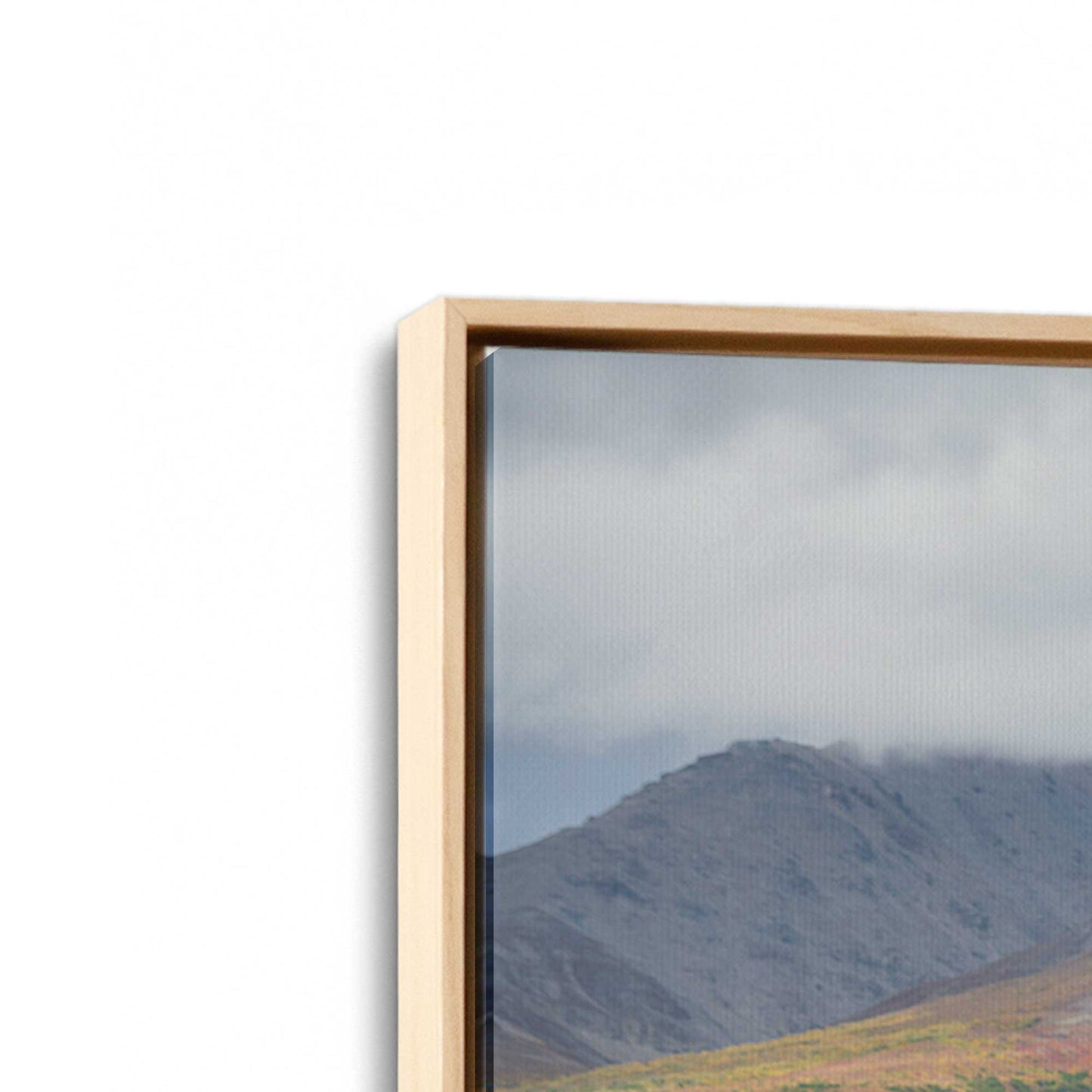 [Color:American Maple], Picture of art in a American Maple frame at an angle