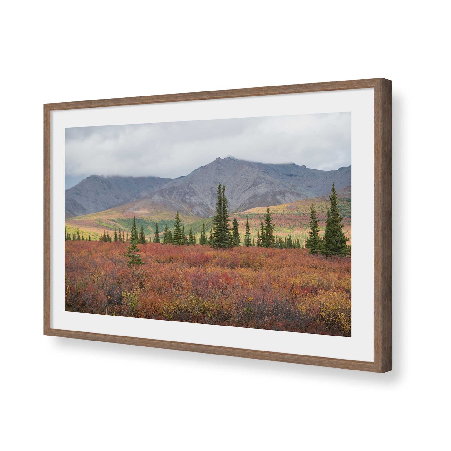 [Color:Walnut], Picture of art in a Walnut frame of the corner