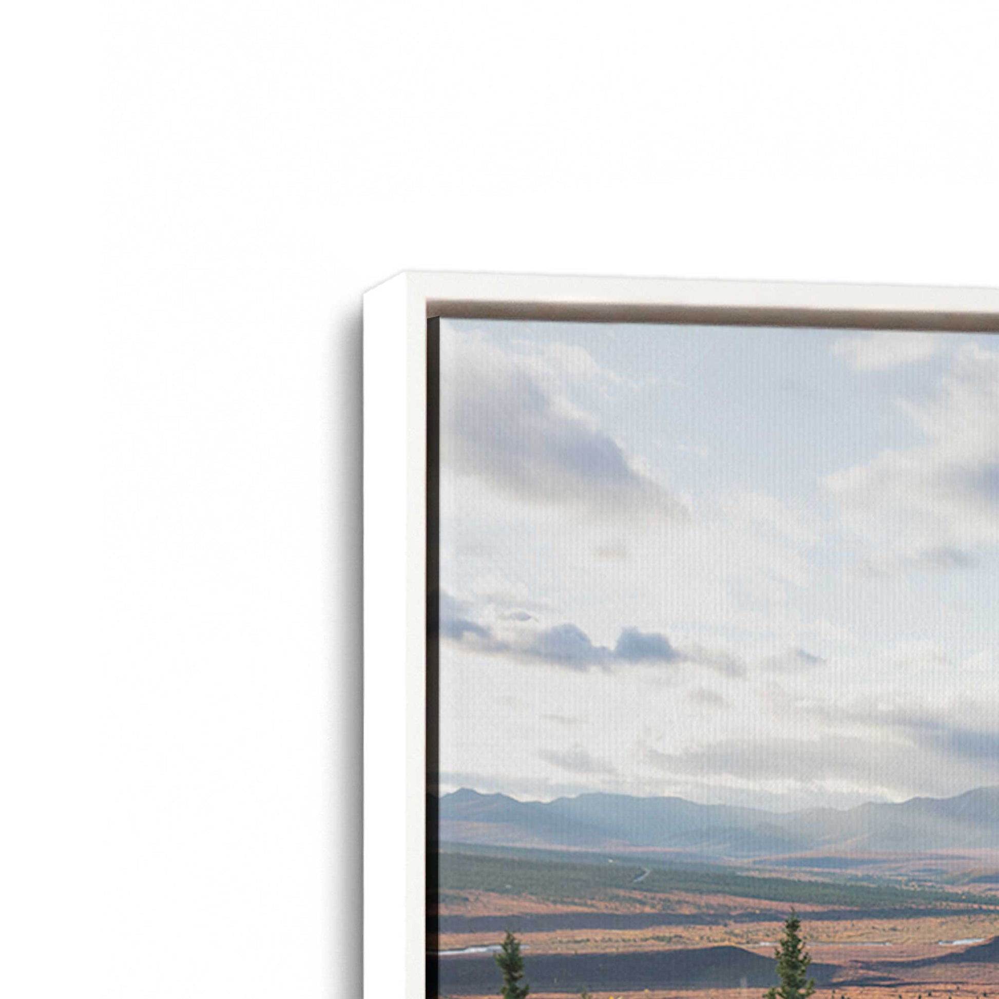 [Color:Opaque White], Picture of art in a White frame at an angle