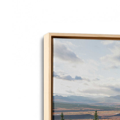 [Color:American Maple], Picture of art in a American Maple frame at an angle