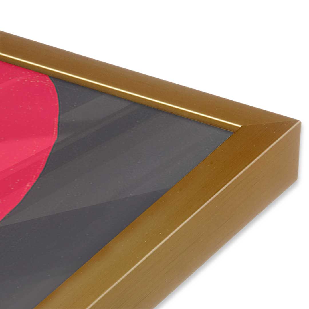[Color:Polished Gold], Picture of art in a Polished Gold frame at an angle