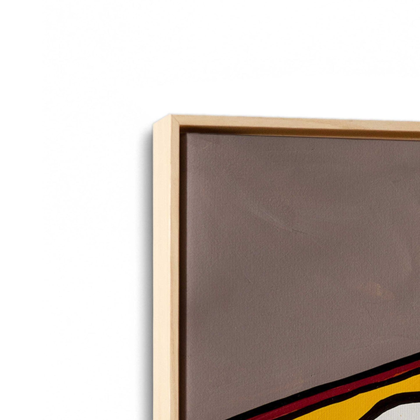 [Color:American Maple], Picture of art in a American Maple frame at an angle