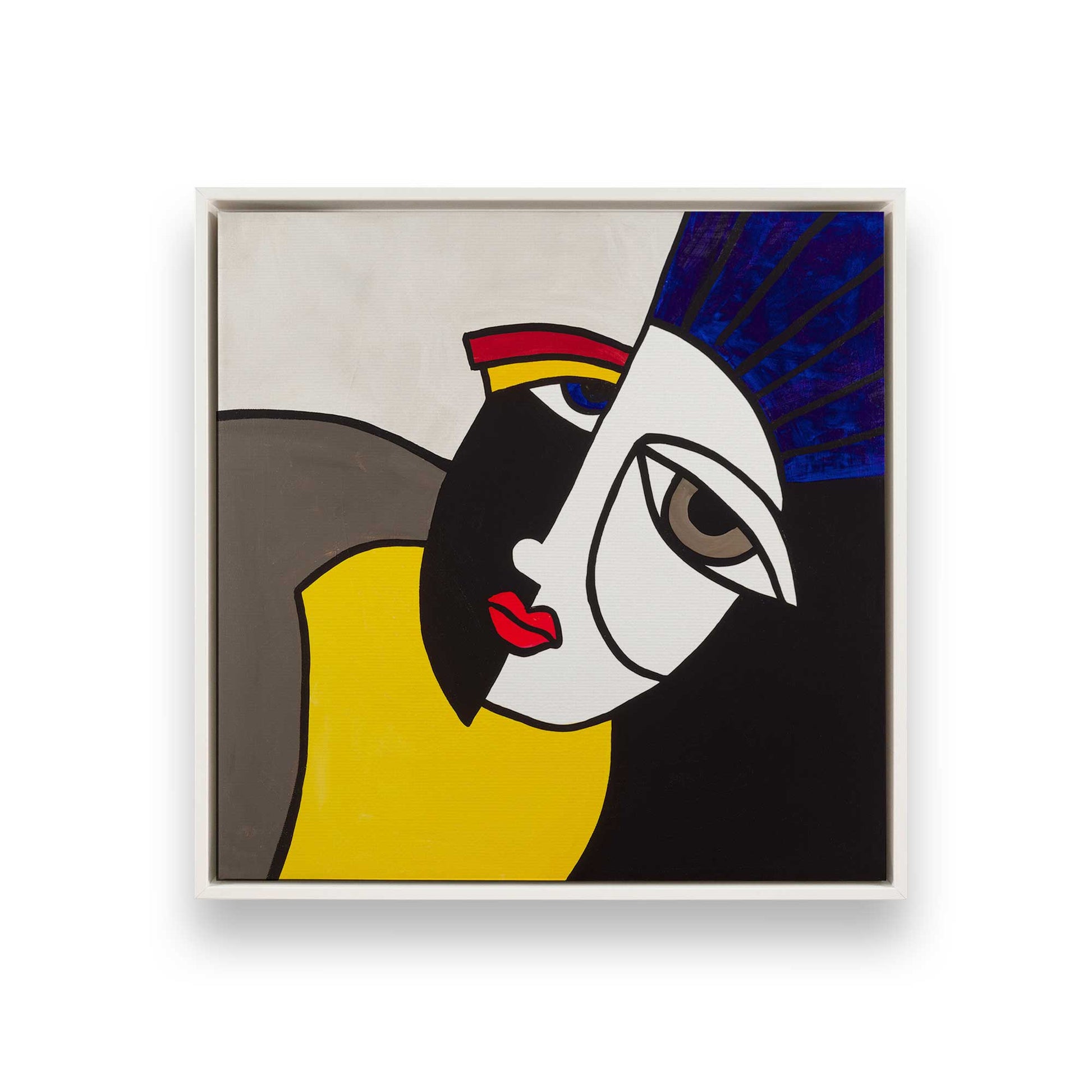 [Color:Opaque White], Picture of art in a White frame