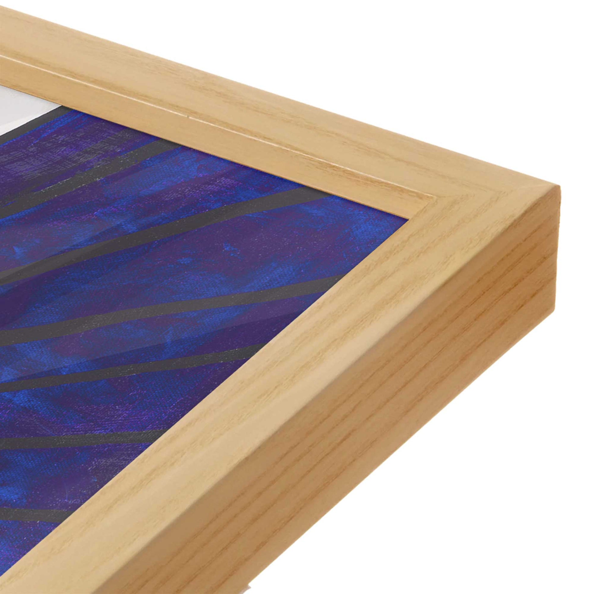 [Color:American Maple], Picture of art in a American Maple frame at an angle