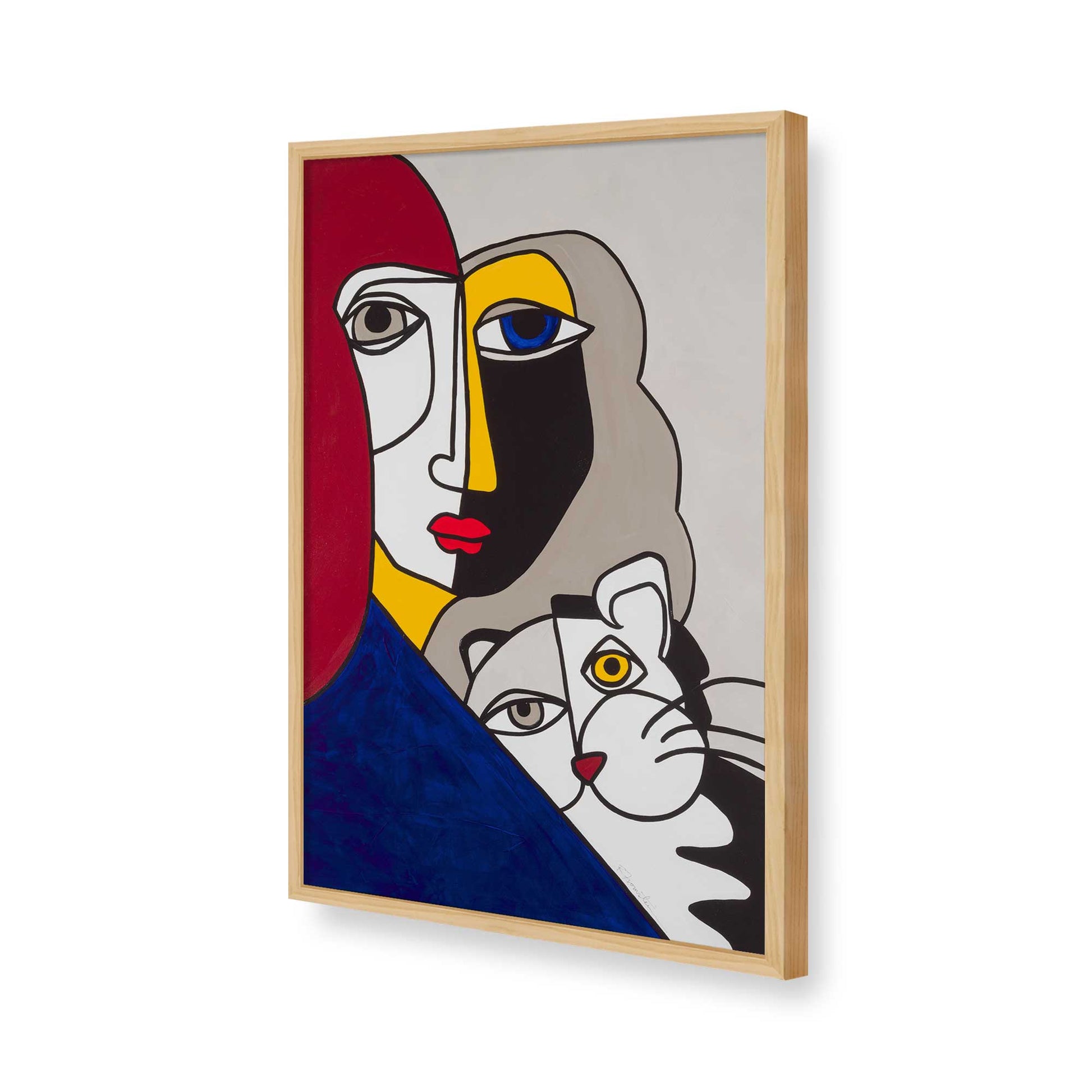 [Color:American Maple], Picture of art in a American Maple frame of the corner