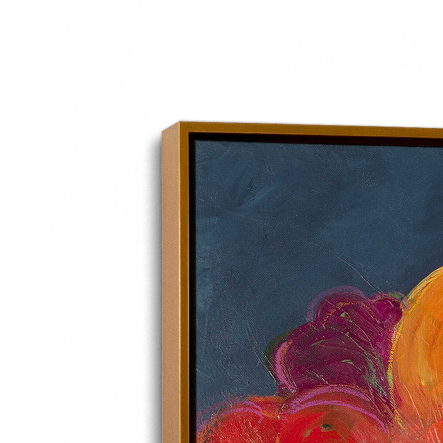 [Color:Polished Gold], Picture of art in a Polished Gold frame at an angle