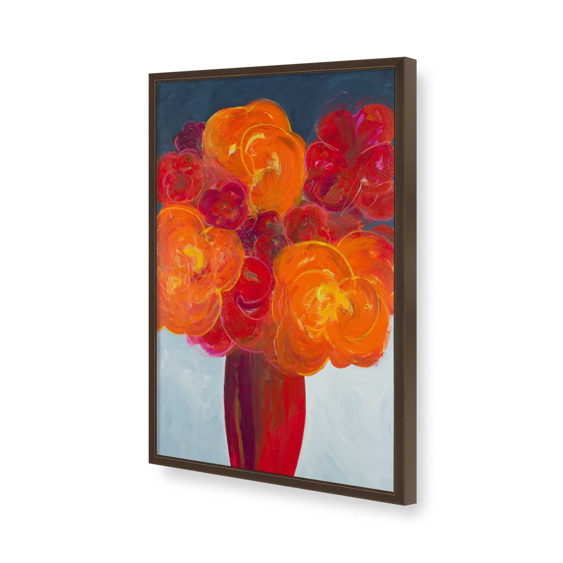 [Color:Brown], Picture of art in a Brown frame of the corner