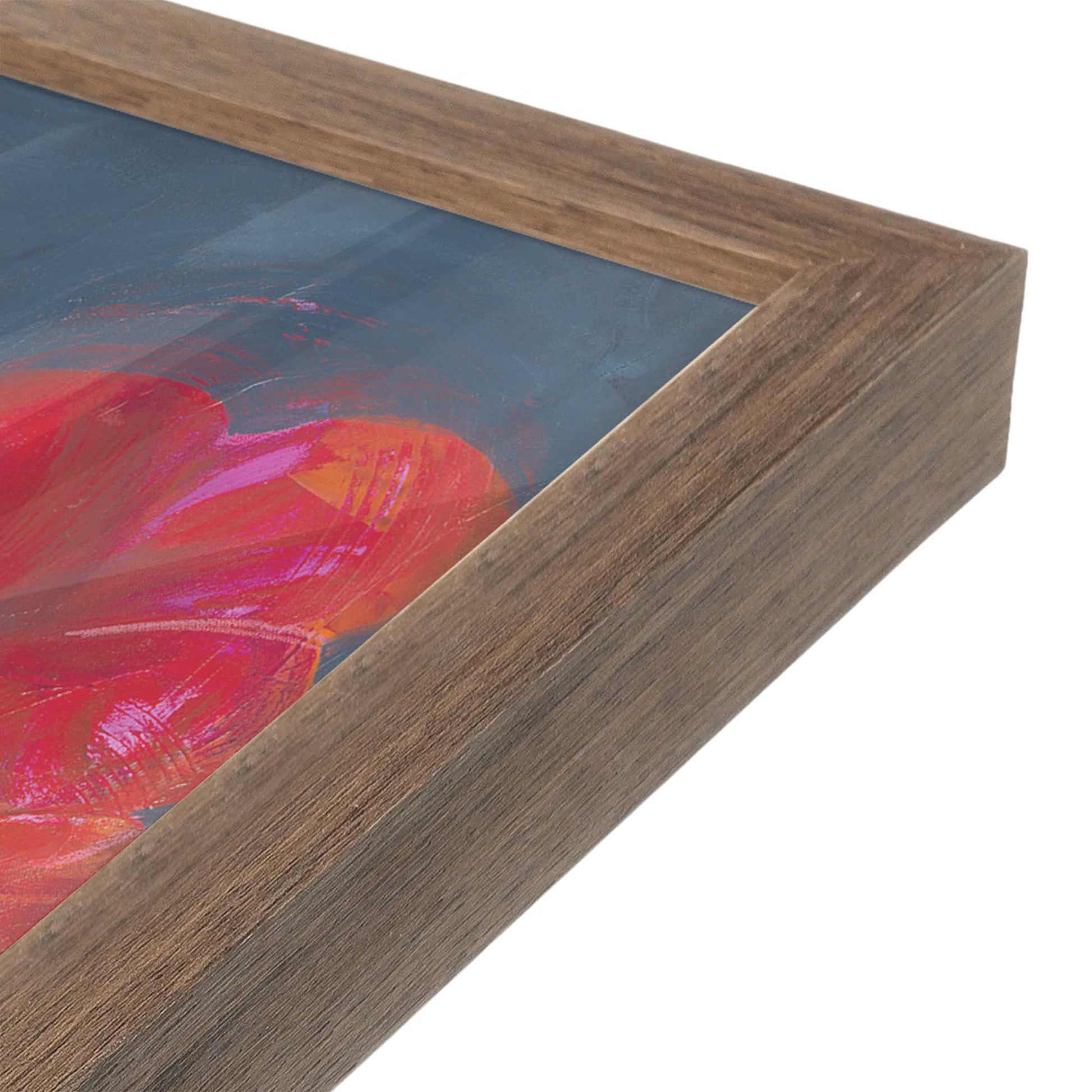 [Color:Walnut], Picture of art in a Walnut frame at an angle