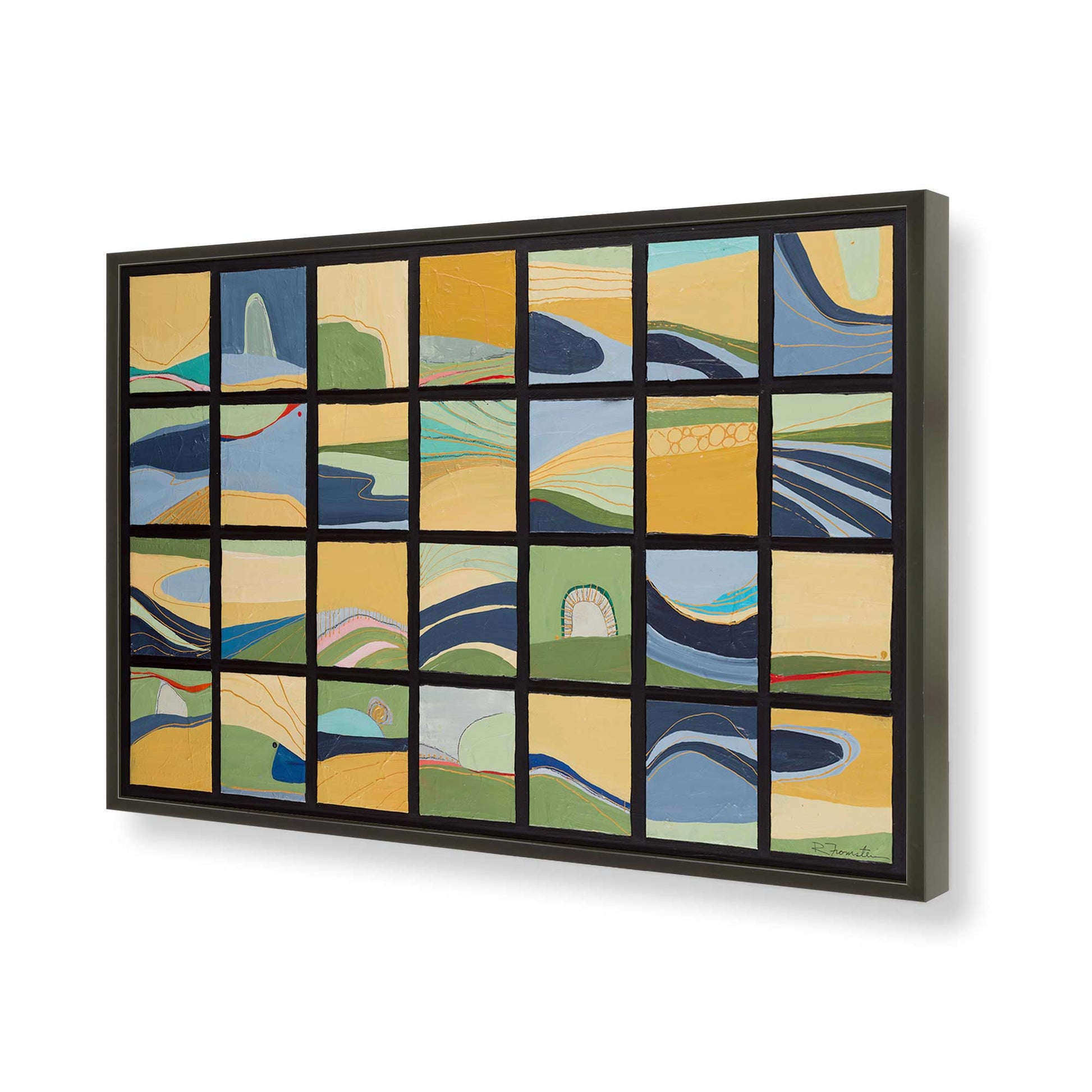 [Color:Satin Black], Picture of art in a Satin Black frame of the corner
