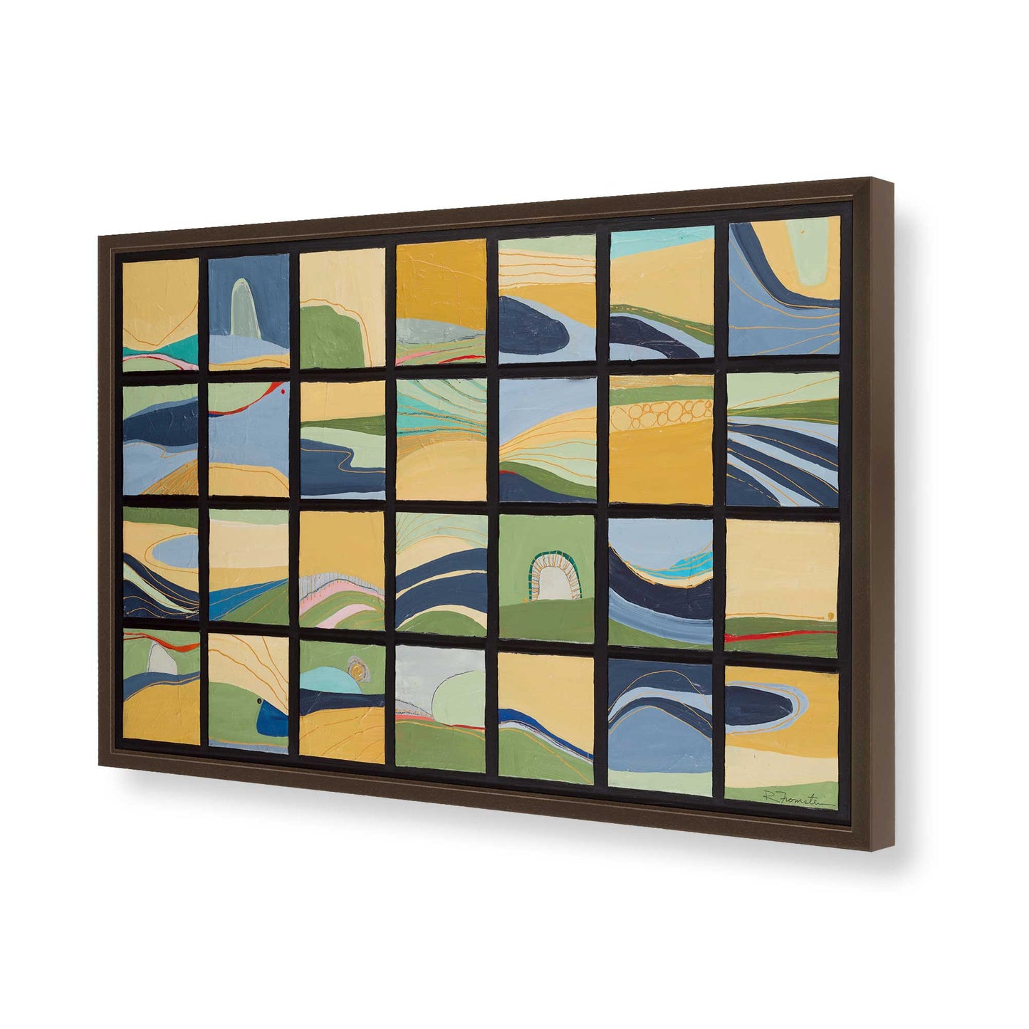 [Color:Brown], Picture of art in a Brown frame of the corner