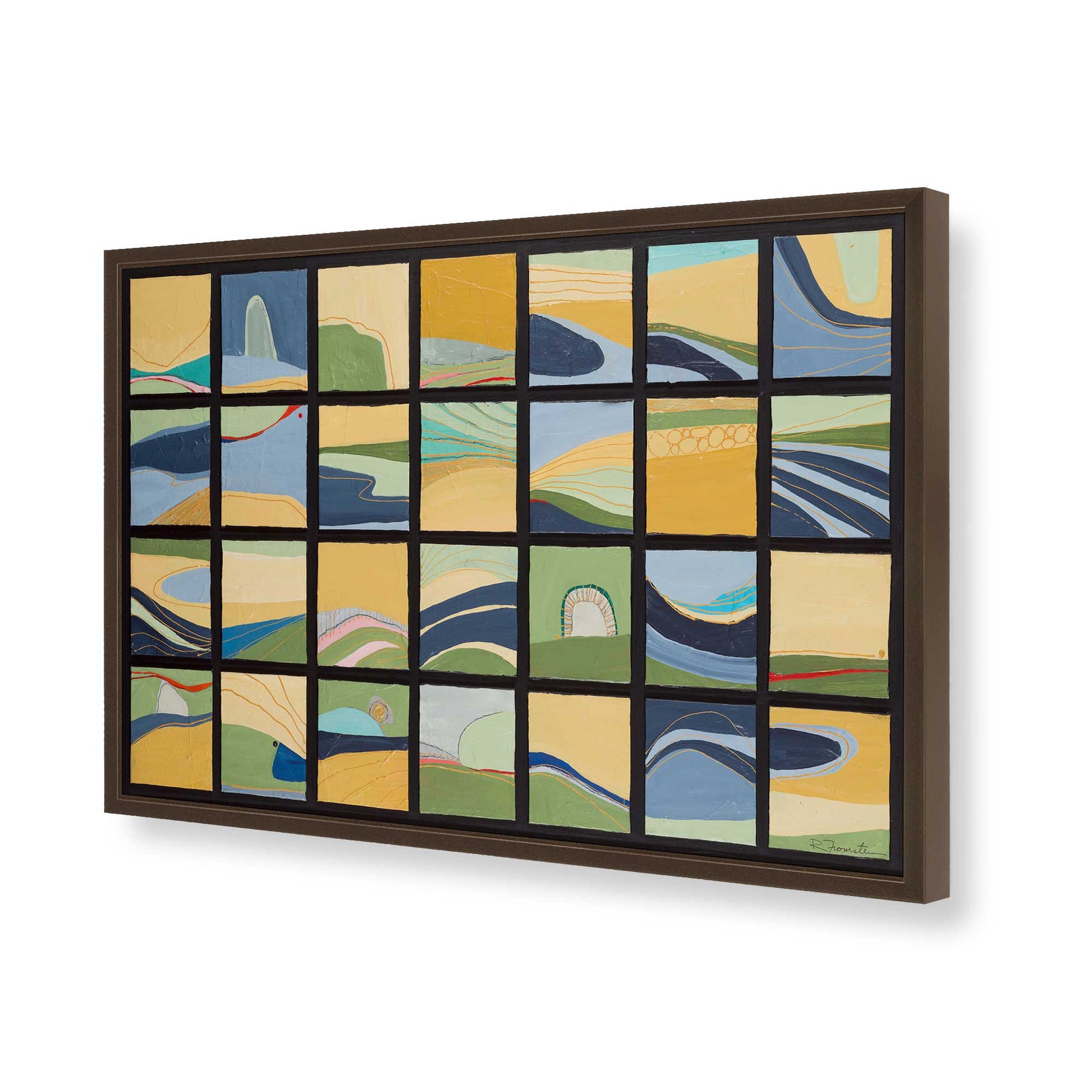 [Color:Brown], Picture of art in a Brown frame of the corner