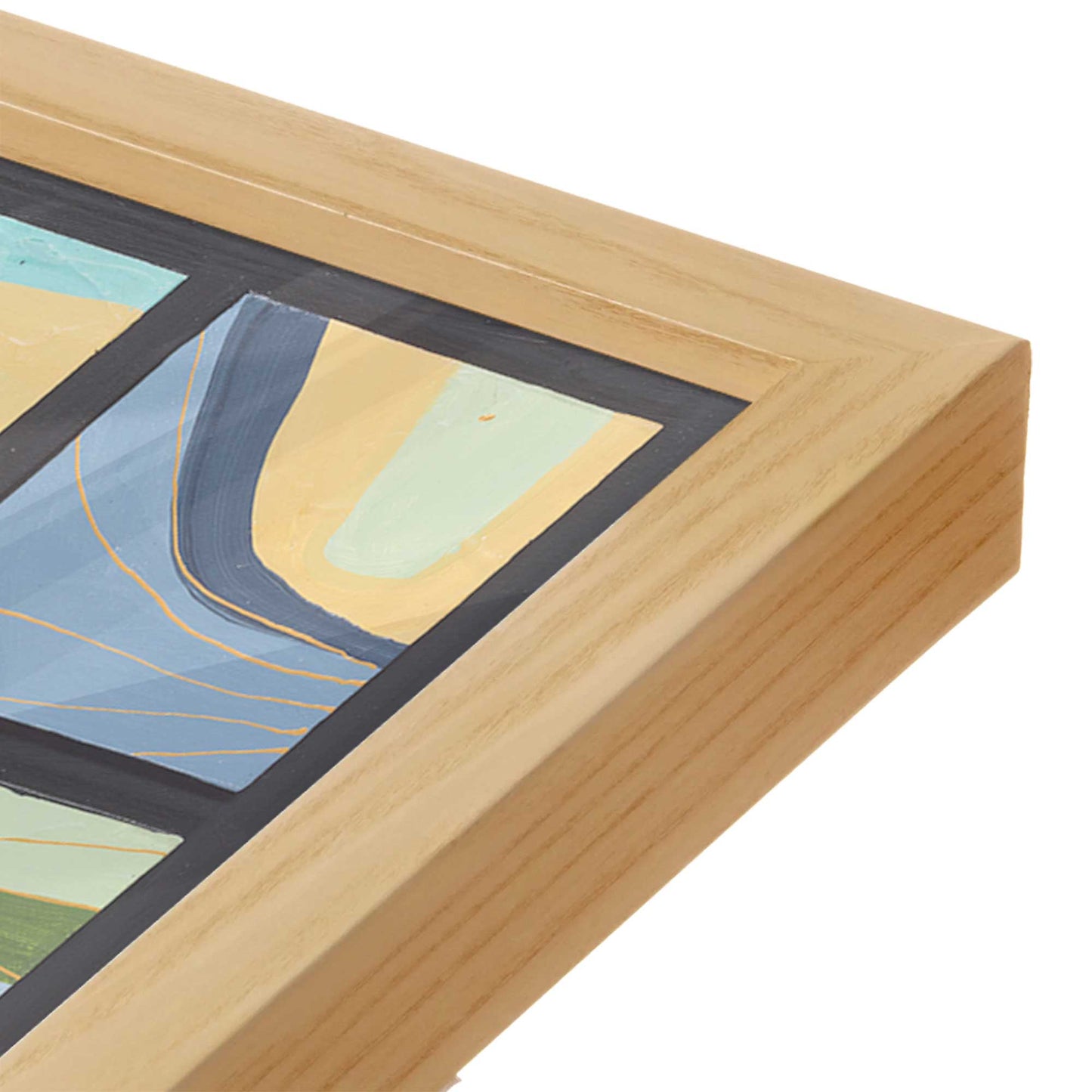 [Color:American Maple], Picture of art in a American Maple frame at an angle