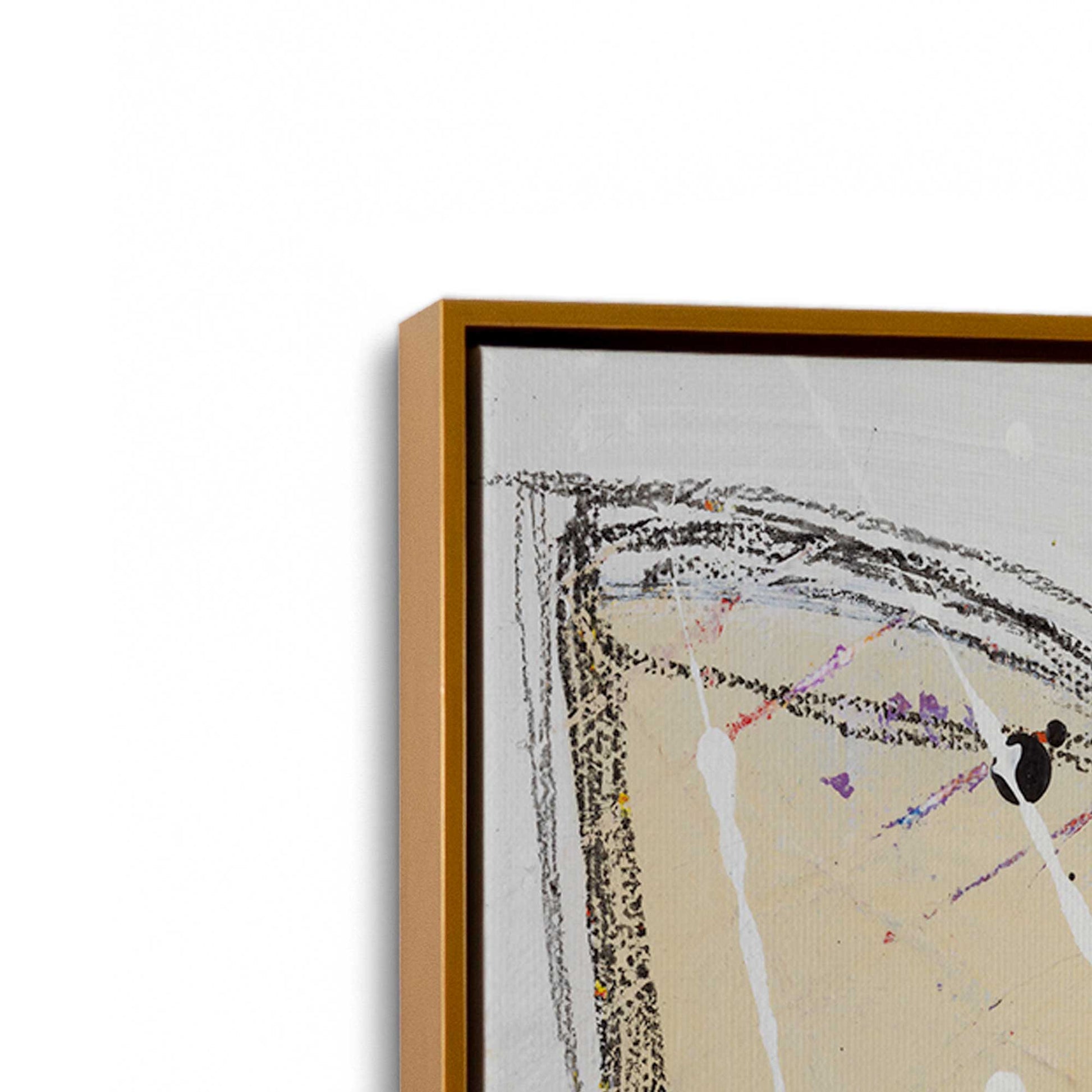 [Color:Polished Gold], Picture of art in a Polished Gold frame at an angle