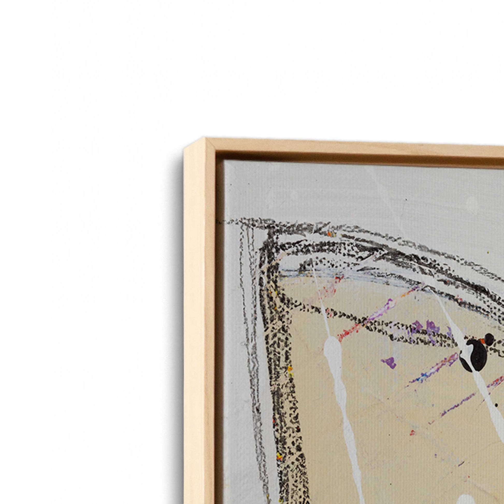 [Color:American Maple], Picture of art in a American Maple frame at an angle